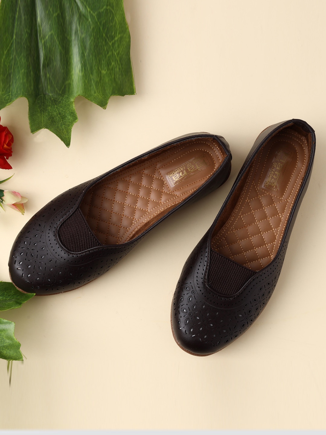 

Kiana House Of Fashion Women Black Laser Cuts Flats