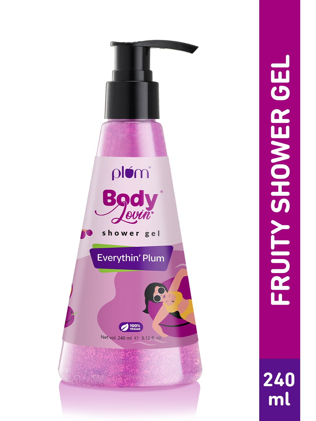 

Plum BodyLovin Everythin Plum Vegan Non-Drying Shower Gel for All Skin Types - 240ml, Purple