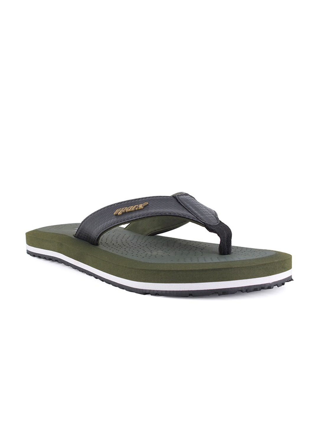 

Sparx Men Olive Green & White Printed Thong Flip-Flops