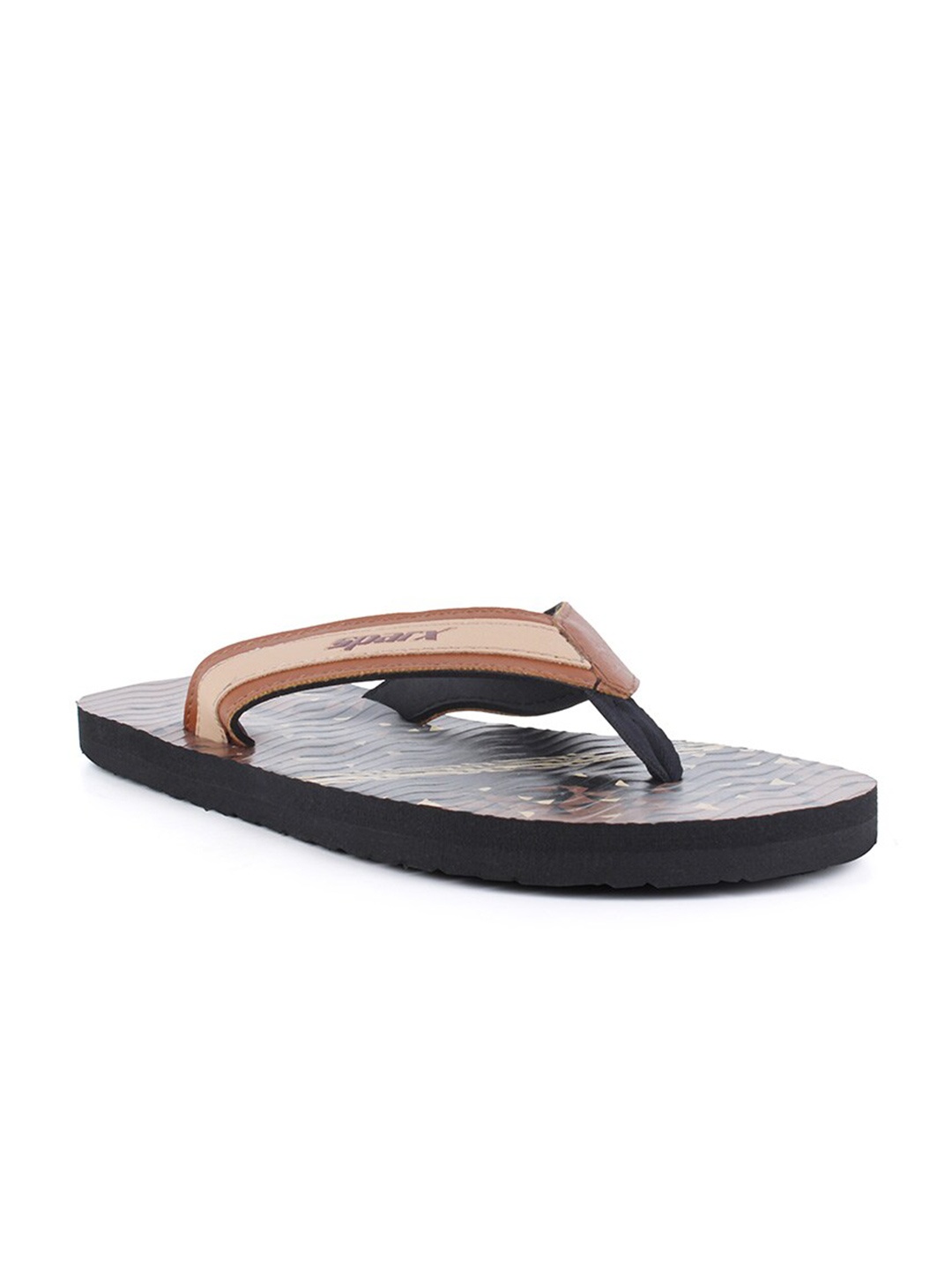 

Sparx Men Tan & Black Printed Thong Flip-Flops