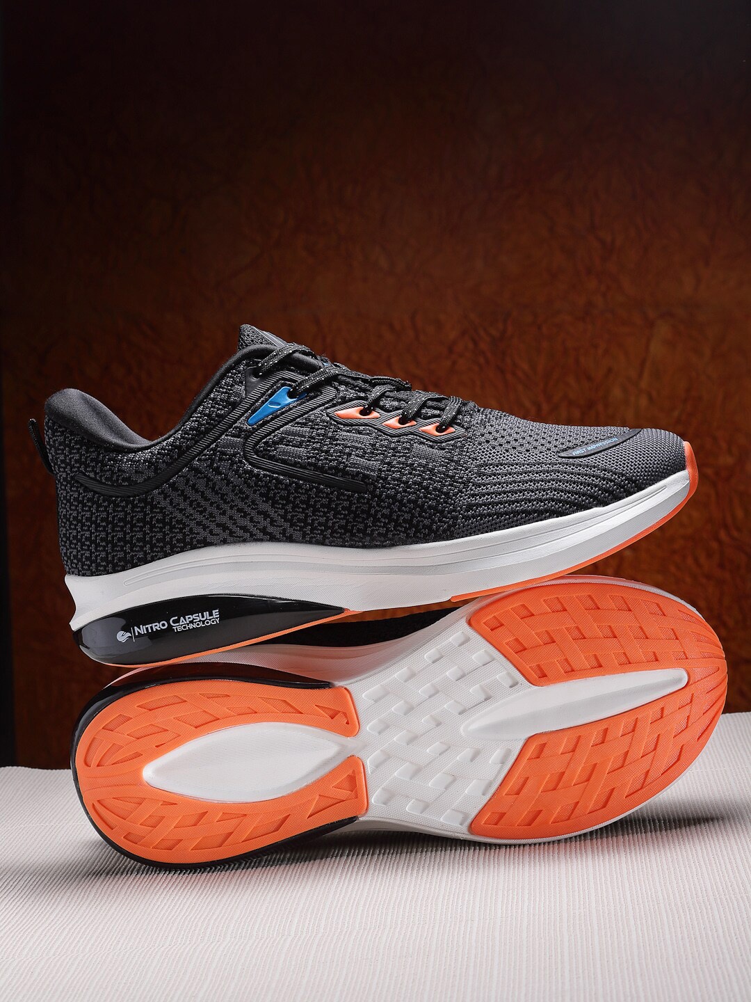 

ASIAN Men Black Mesh Running Non-Marking Sports Shoes