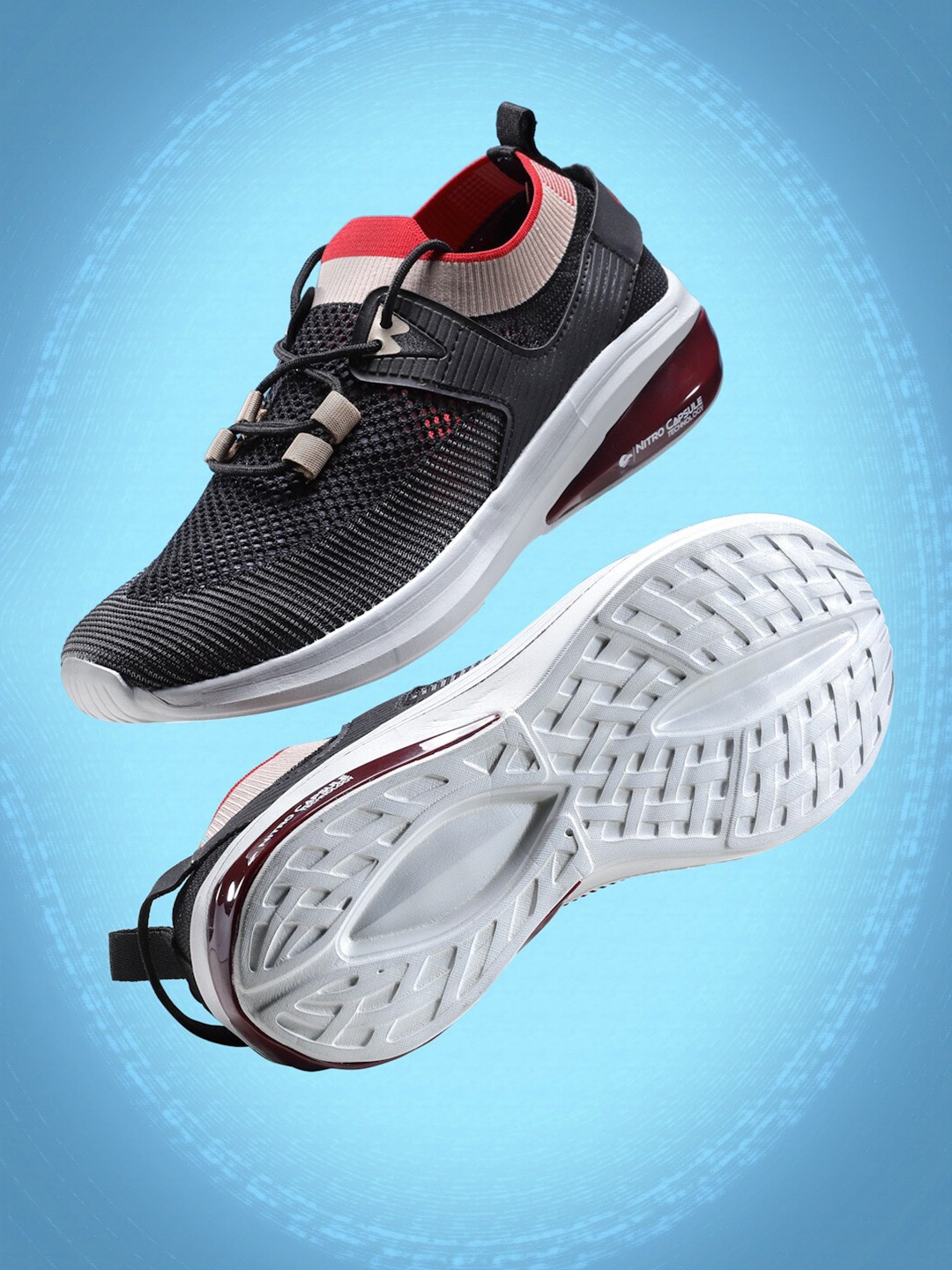 

ASIAN Men Black Mesh Running Non-Marking Shoes