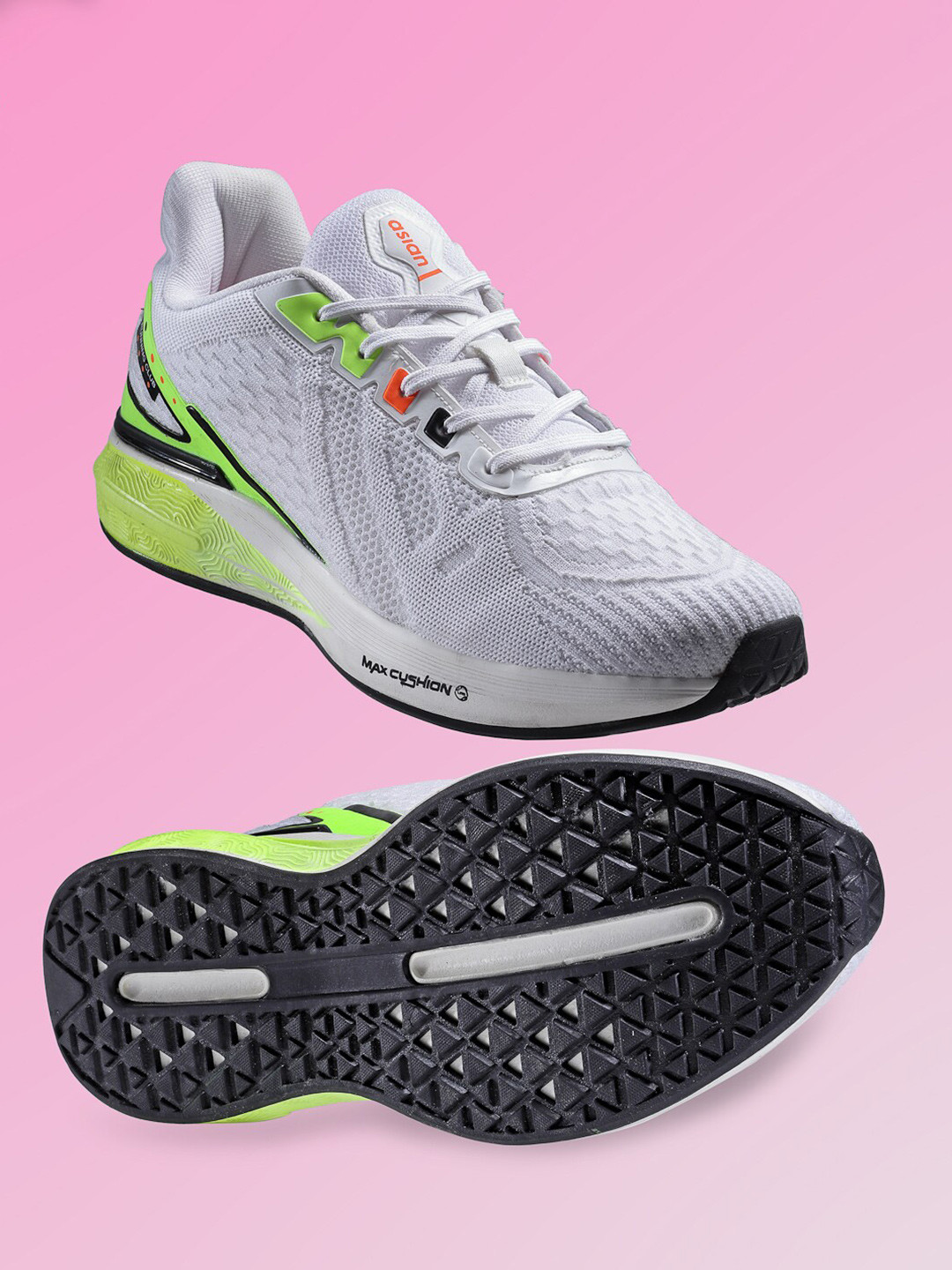 

ASIAN Men White Mesh Running Non-Marking Shoes