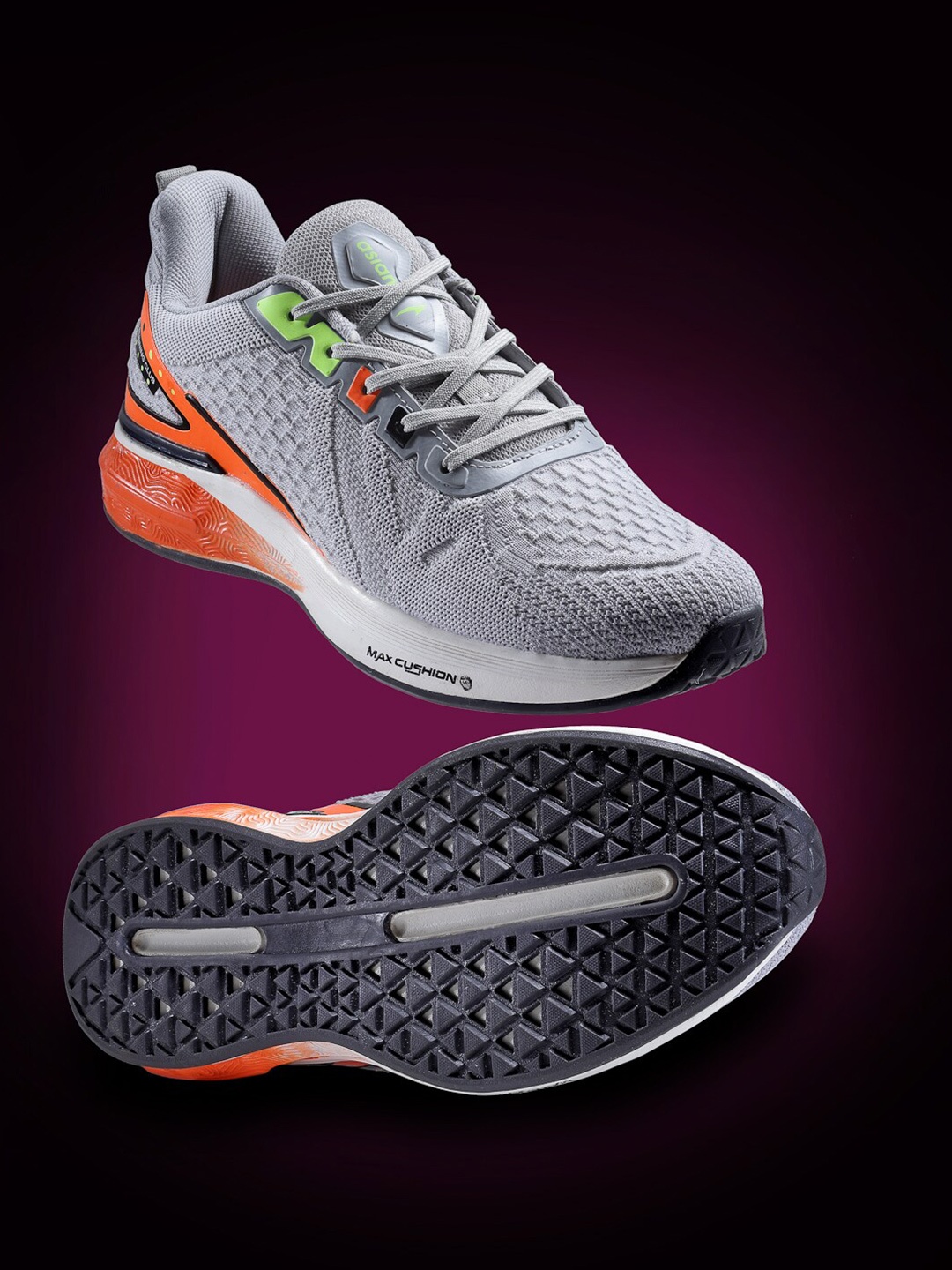 

ASIAN Men Grey Mesh Running Non-Marking Shoes