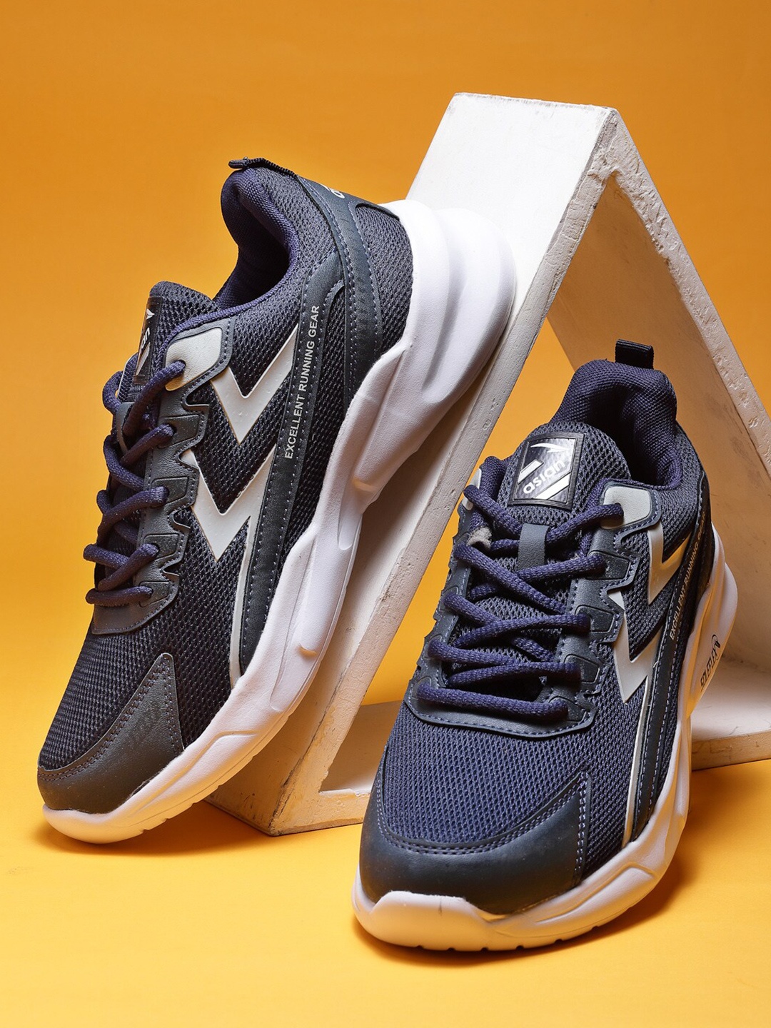 

ASIAN Men Navy Blue Mesh Running Non-Marking Shoes