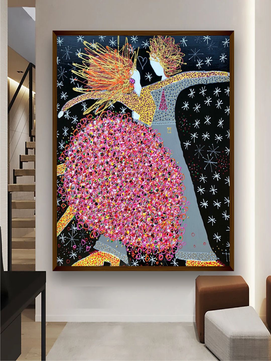 

The Art House Pink & Grey Abstract Painting Wall Art