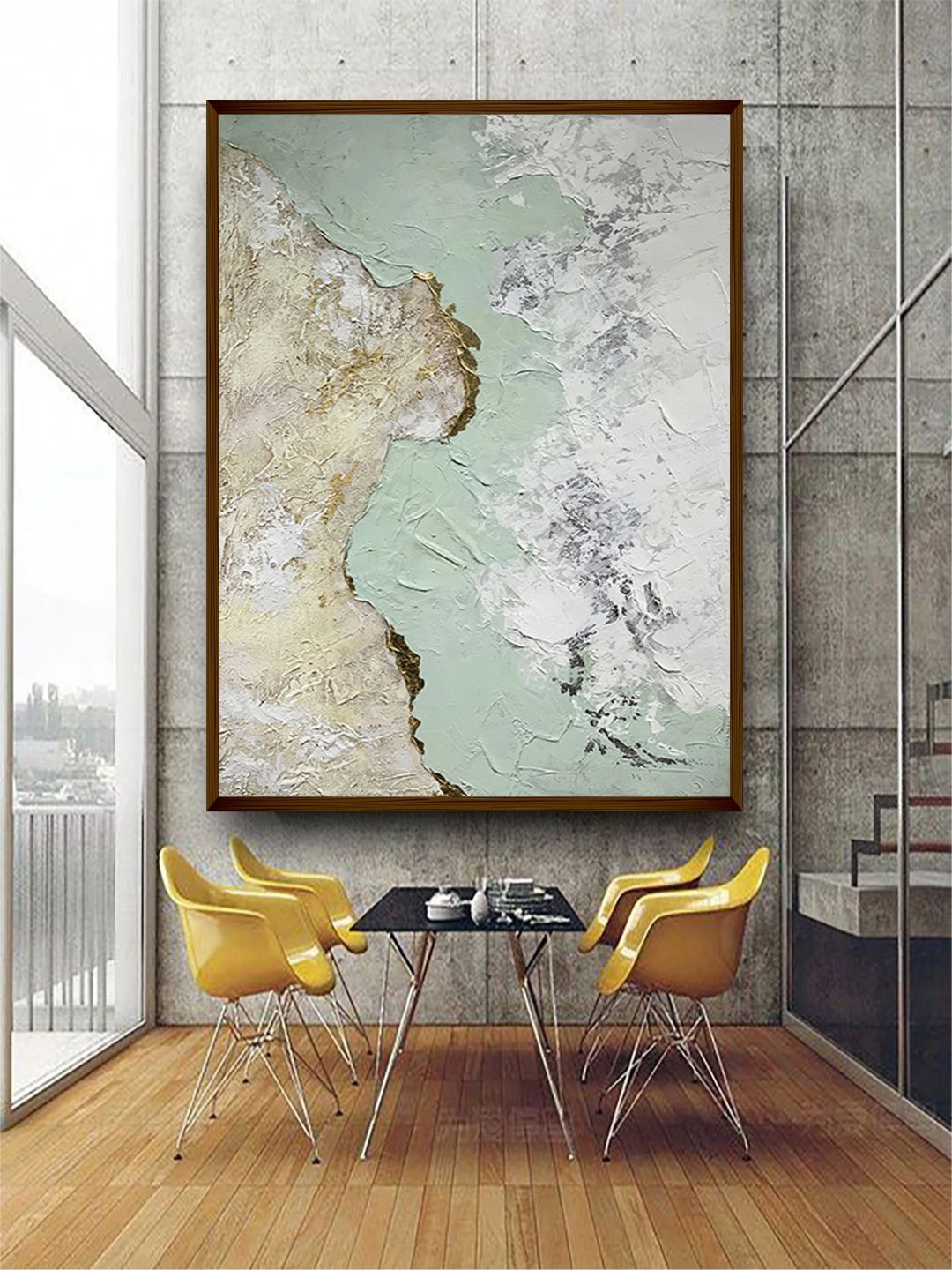 

The Art House Beige & Green Abstract Painting Wall Art