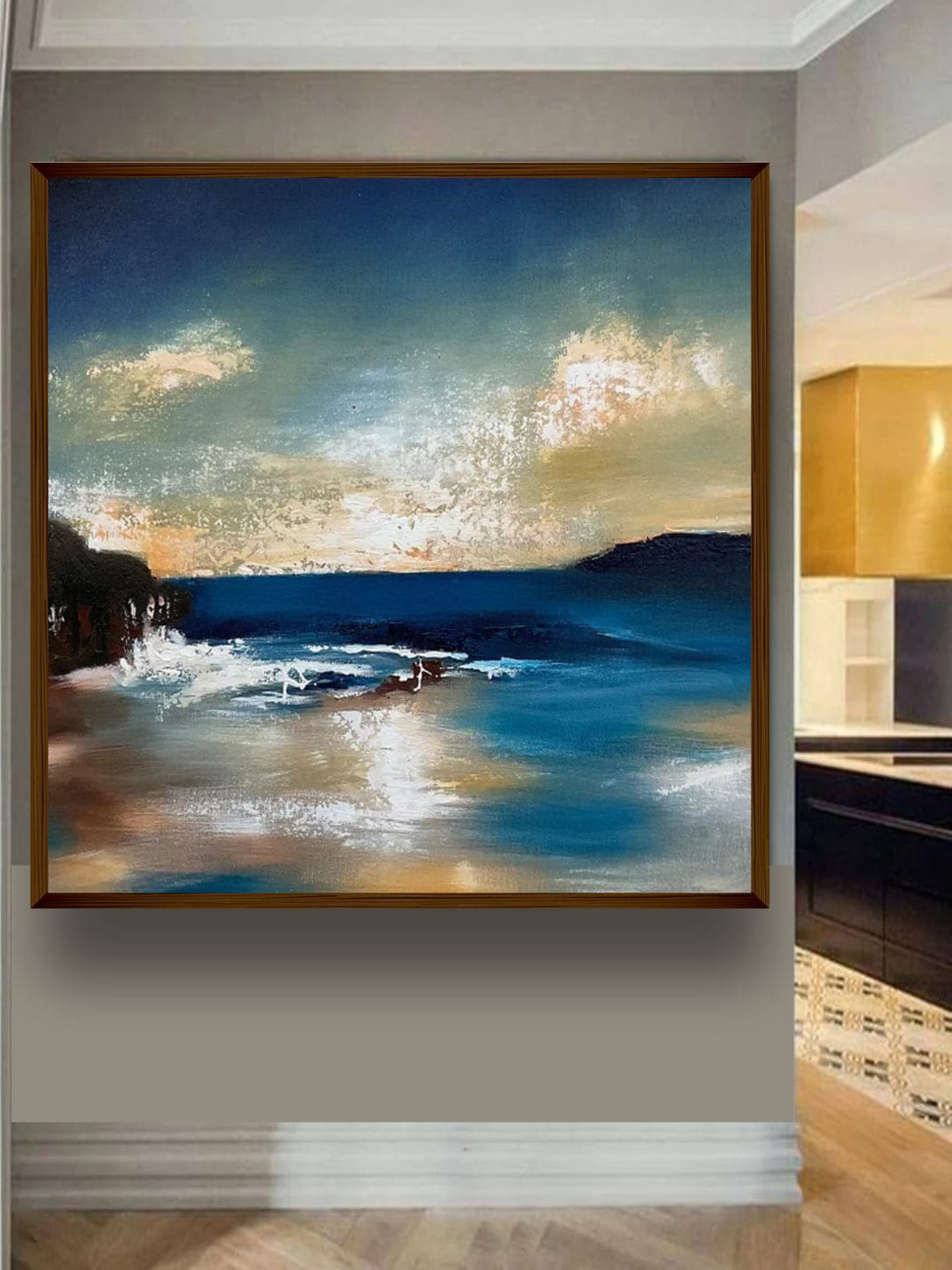 

The Art House Blue & White Abstract Painting Wall Art