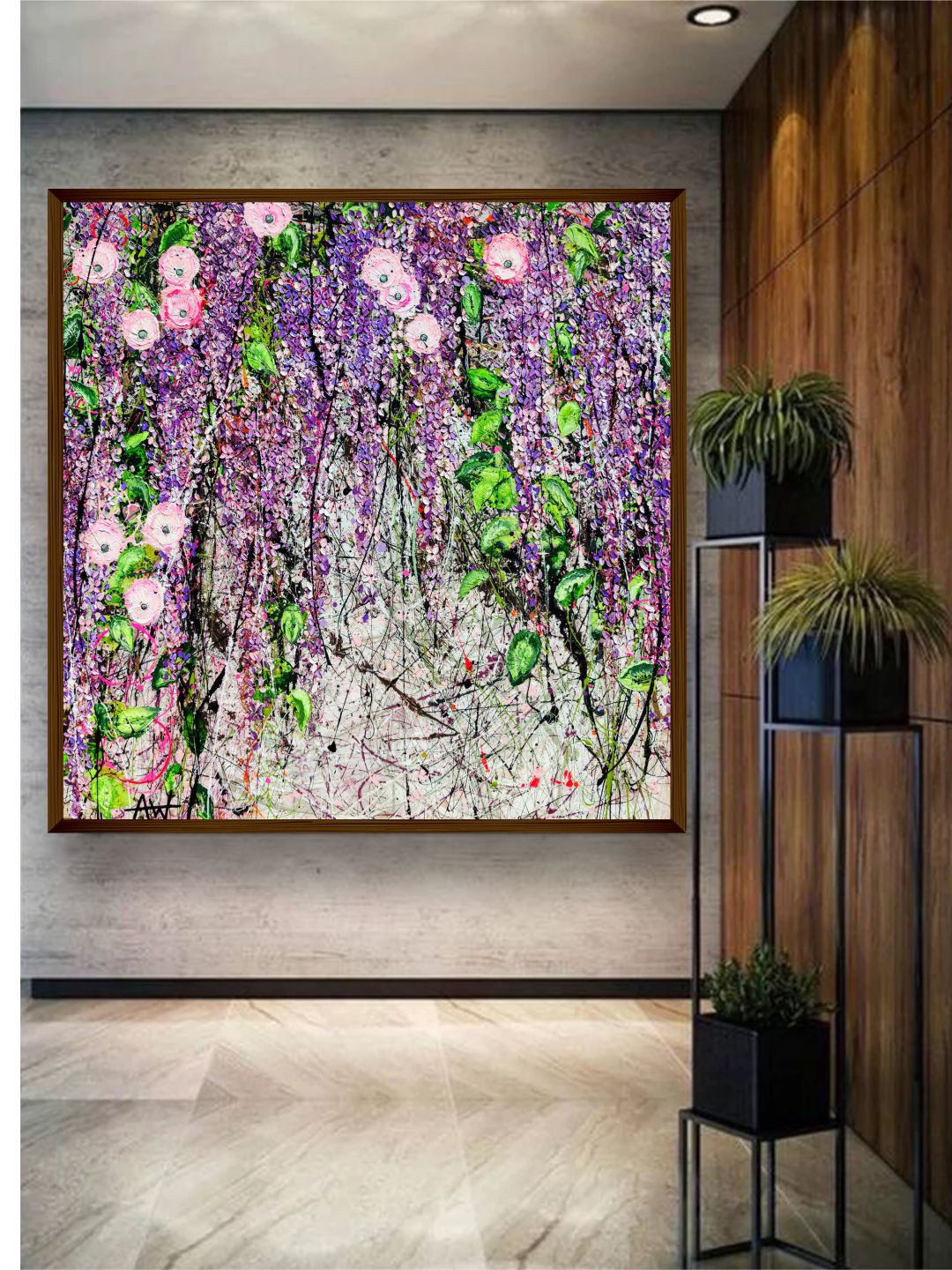 

The Art House Purple Abstract Painting canvas Wall Art