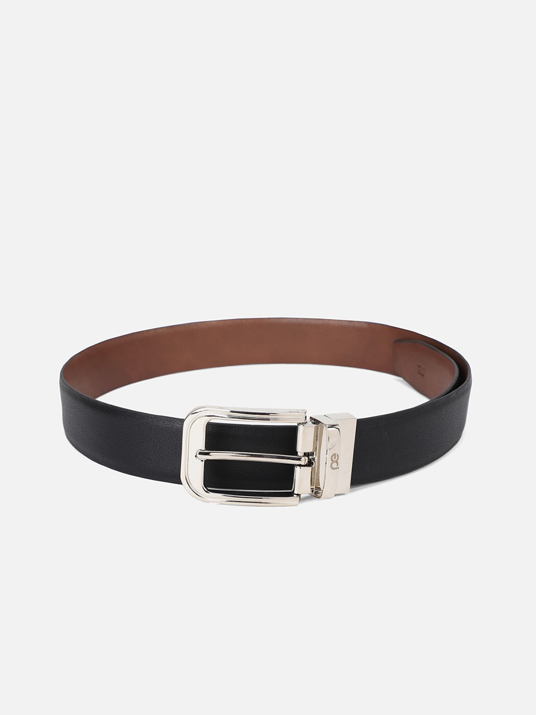 

Peter England Men Black Leather Formal Belt