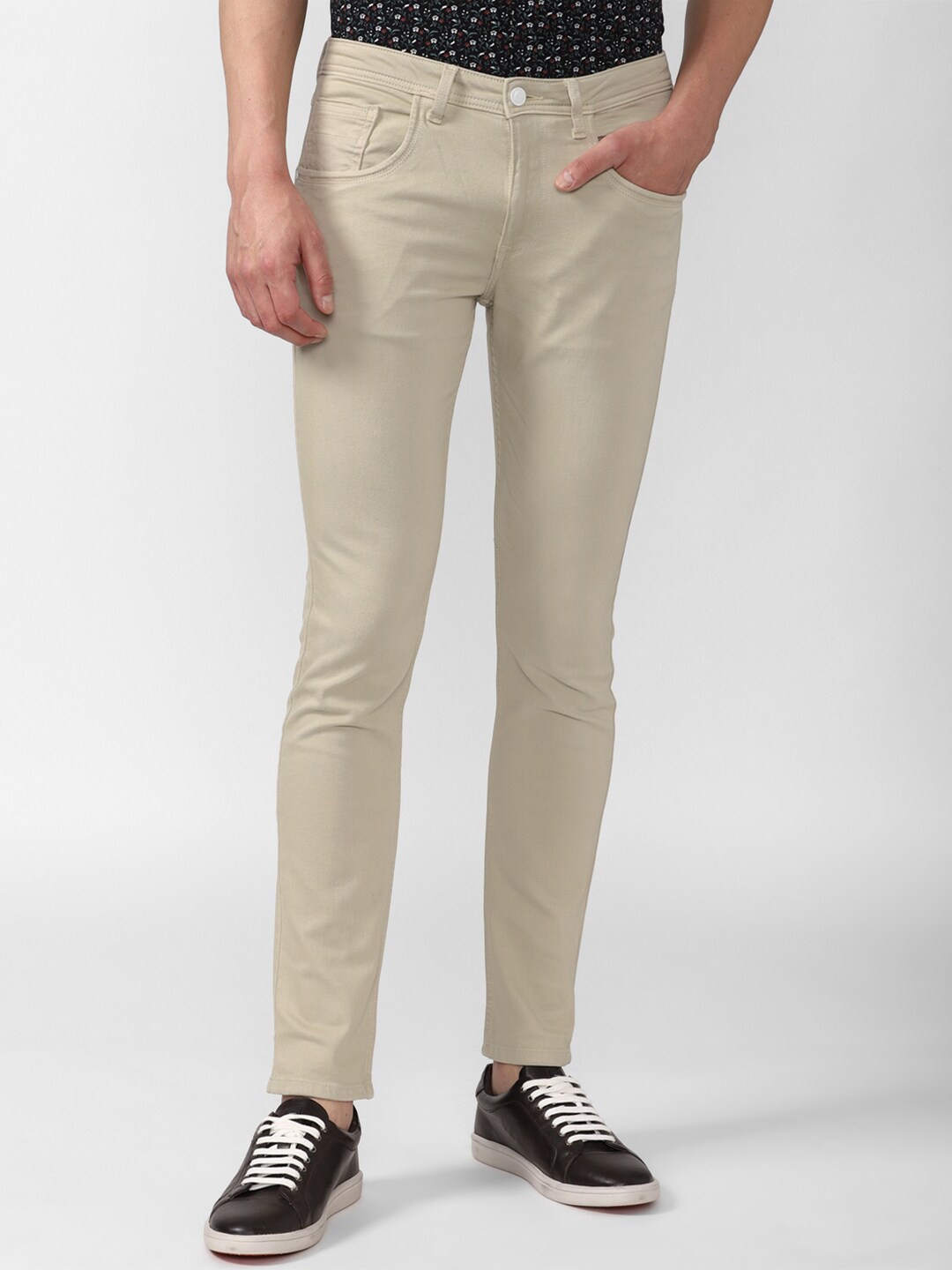 

VAN HEUSEN DENIM LABS Men Beige Skinny Fit Jeans