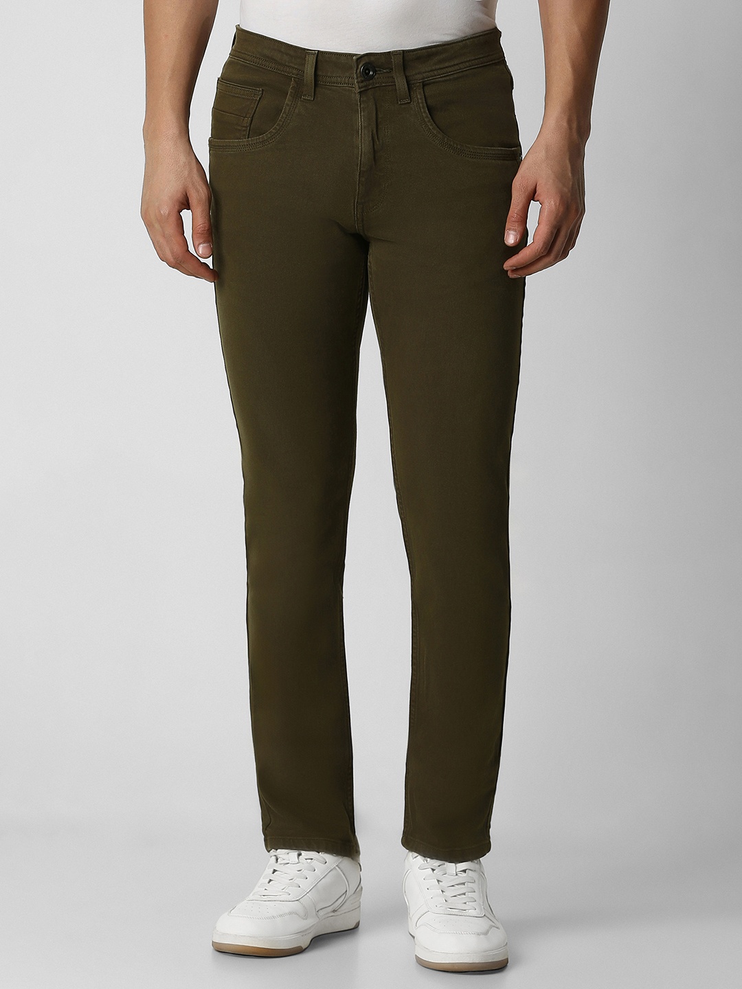 

VAN HEUSEN DENIM LABS Men Olive Green Skinny Fit Jeans
