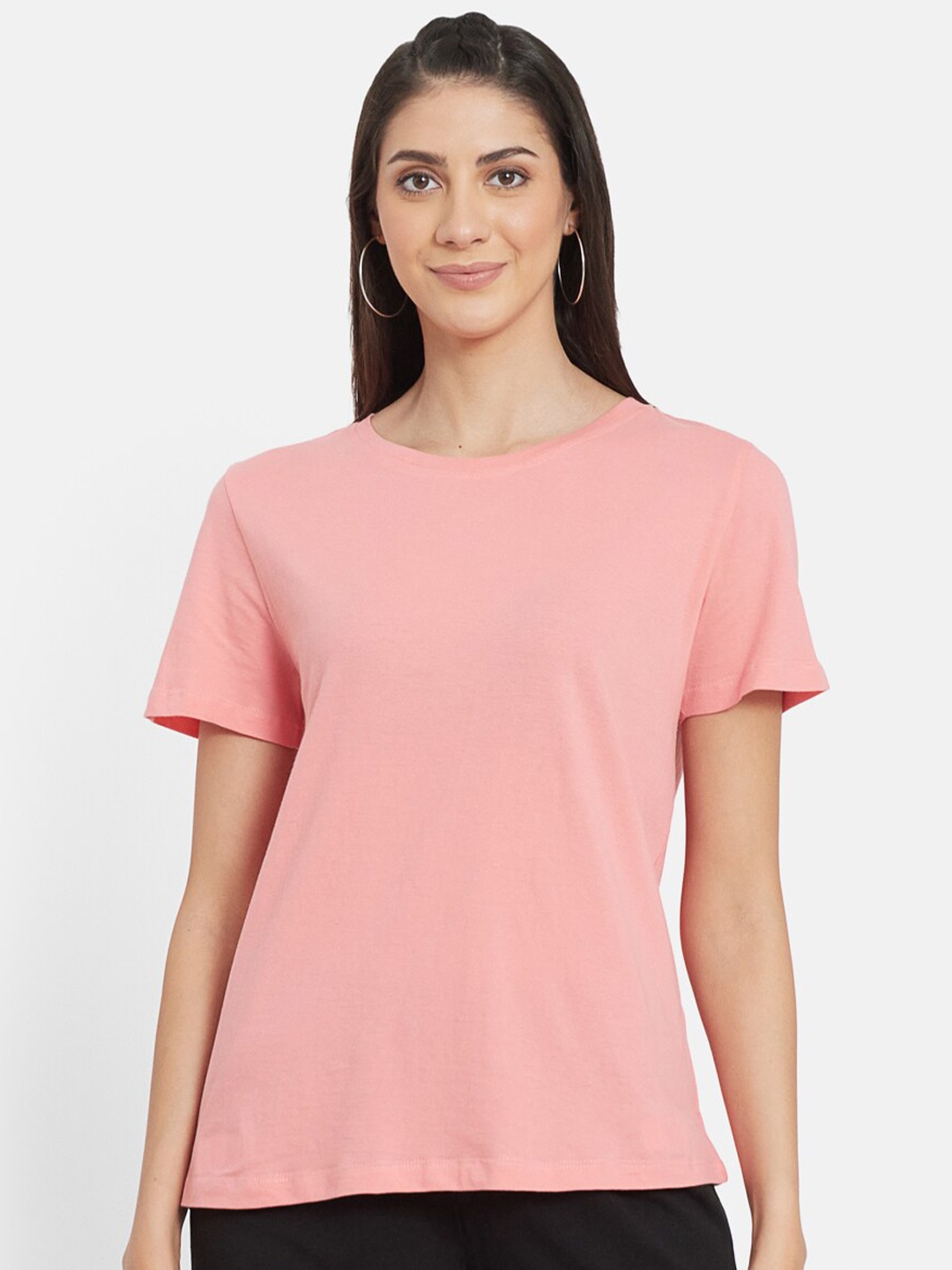 

UNMADE Women Pink Organic Cotton T-shirt