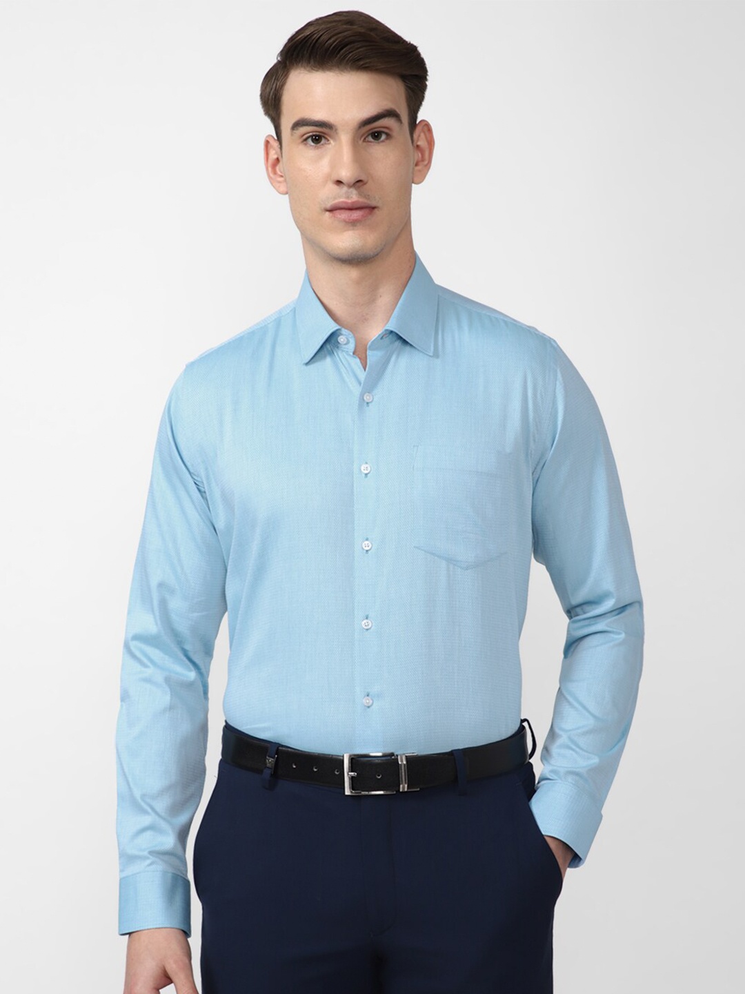 

Van Heusen Men Blue Slim Fit Pure Cotton Formal Shirt