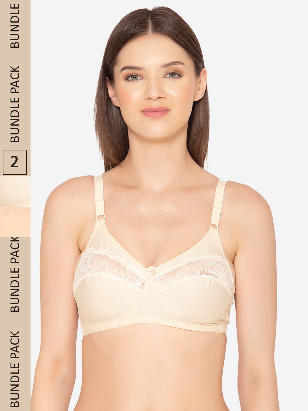 

GROVERSONS Paris Beauty Women's Cotton Full coverage Non-Padded Non-Wired Bra-COMB02, Cream