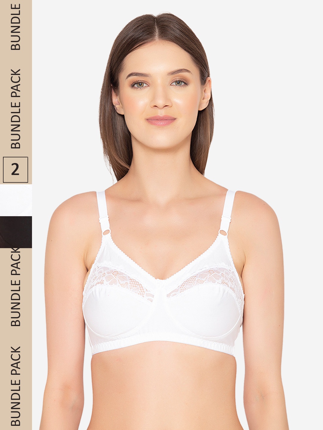 

GROVERSONS Paris Beauty Women's Cotton Full coverage Non-Padded Non-Wired Bra-COMB02, White