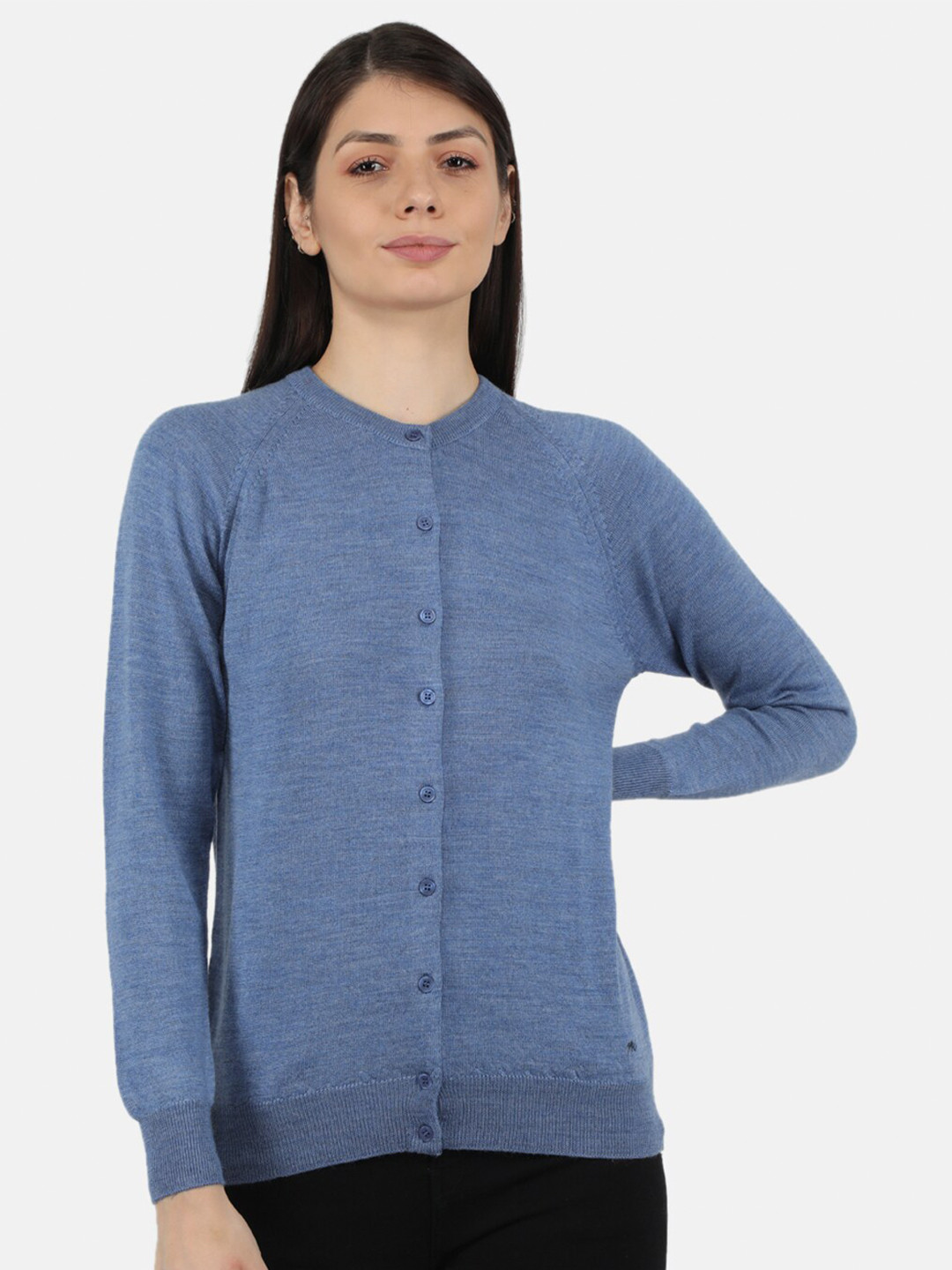 

Monte Carlo Women Blue Solid Cardigan