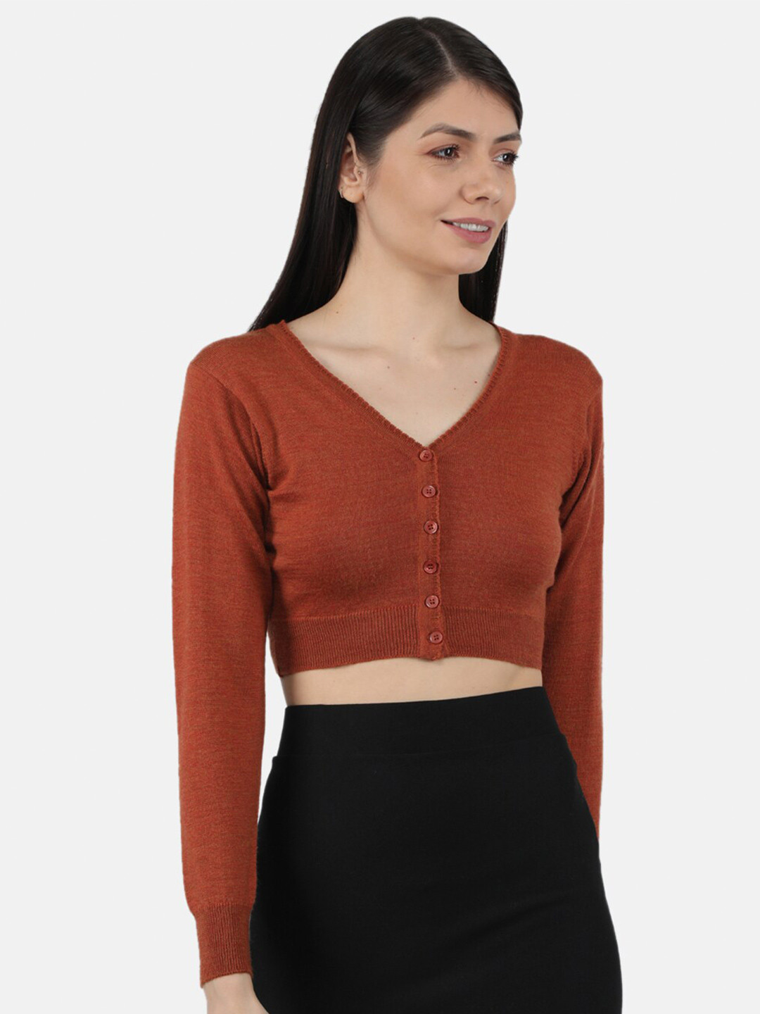 

Monte Carlo Women Rust Crop Cardigan