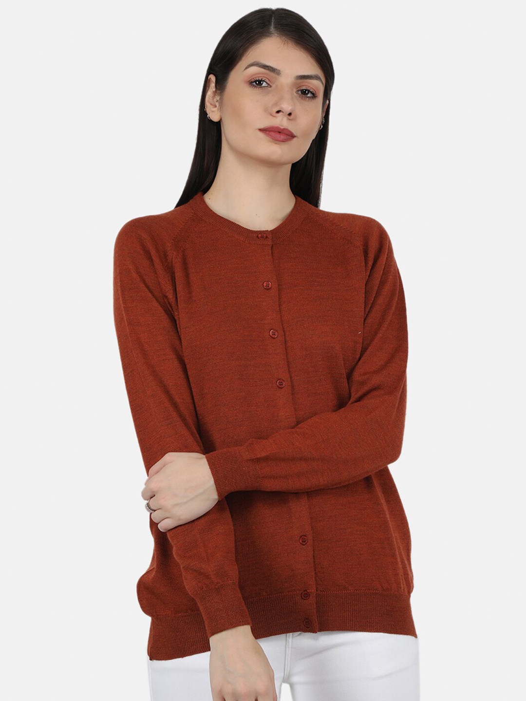 

Monte Carlo Women Rust Pure Wool Cardigan