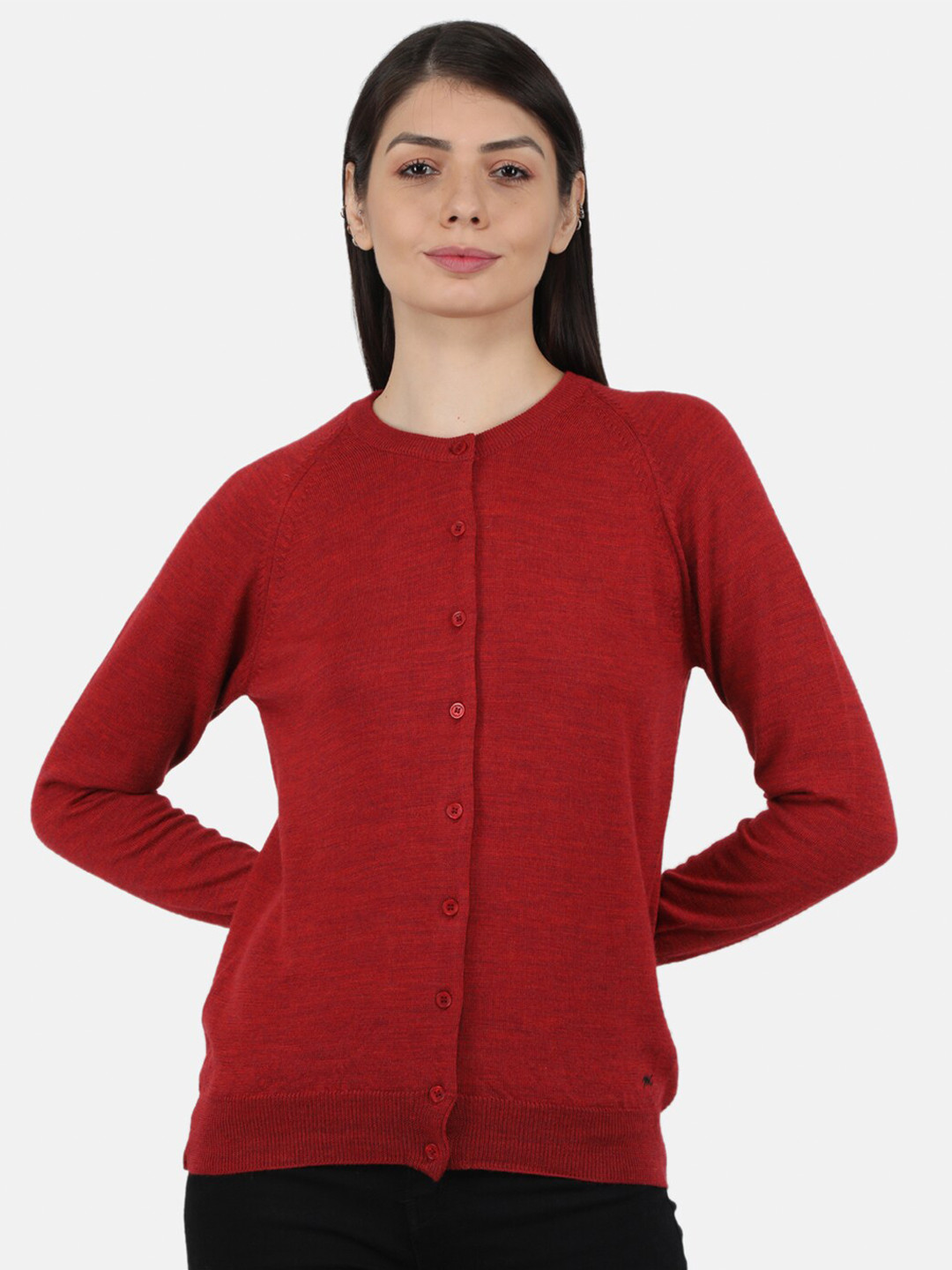 

Monte Carlo Women Red Wool Cardigan