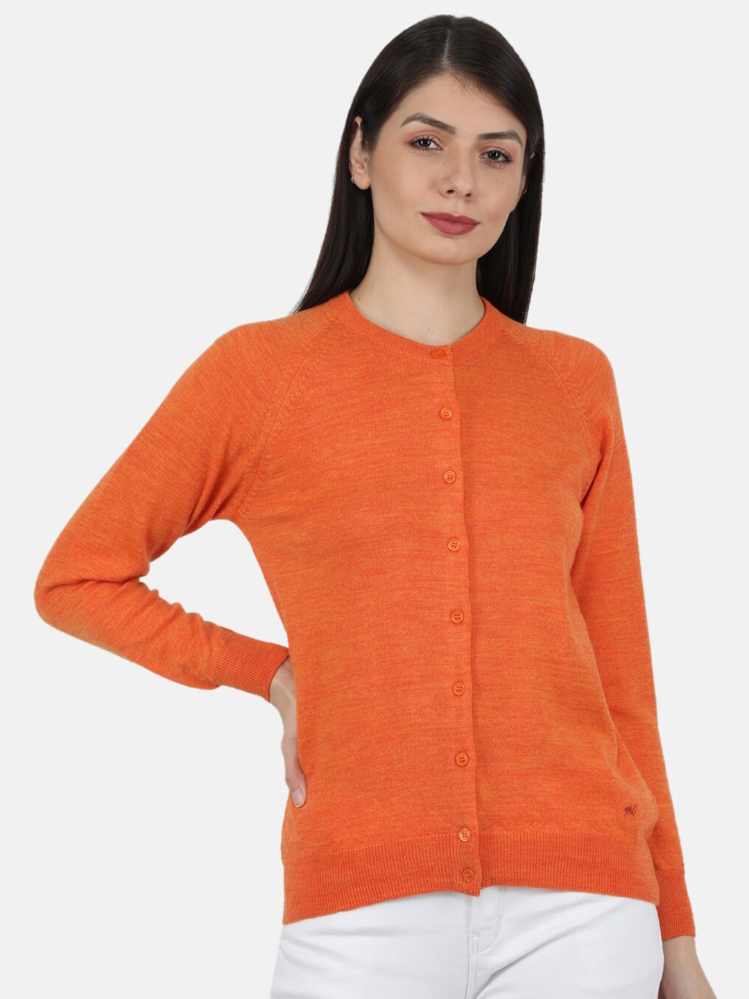 

Monte Carlo Women Orange Woolen Cardigan