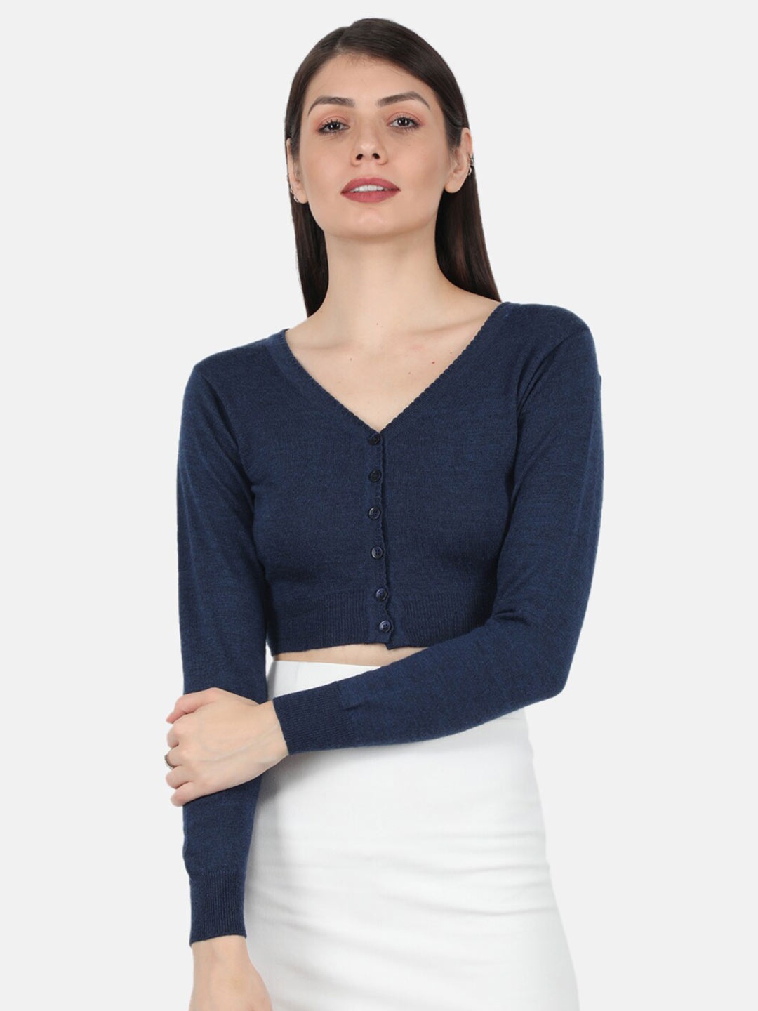 

Monte Carlo Women Blue Crop Cardigan
