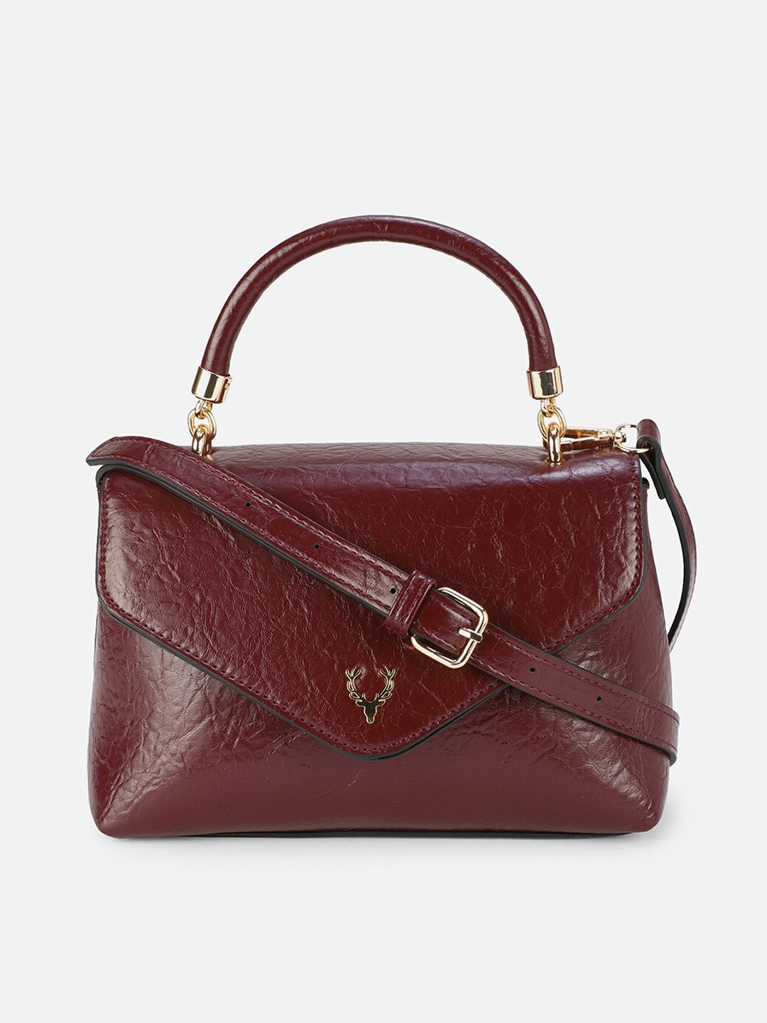 

Allen Solly Maroon PU Structured Satchel