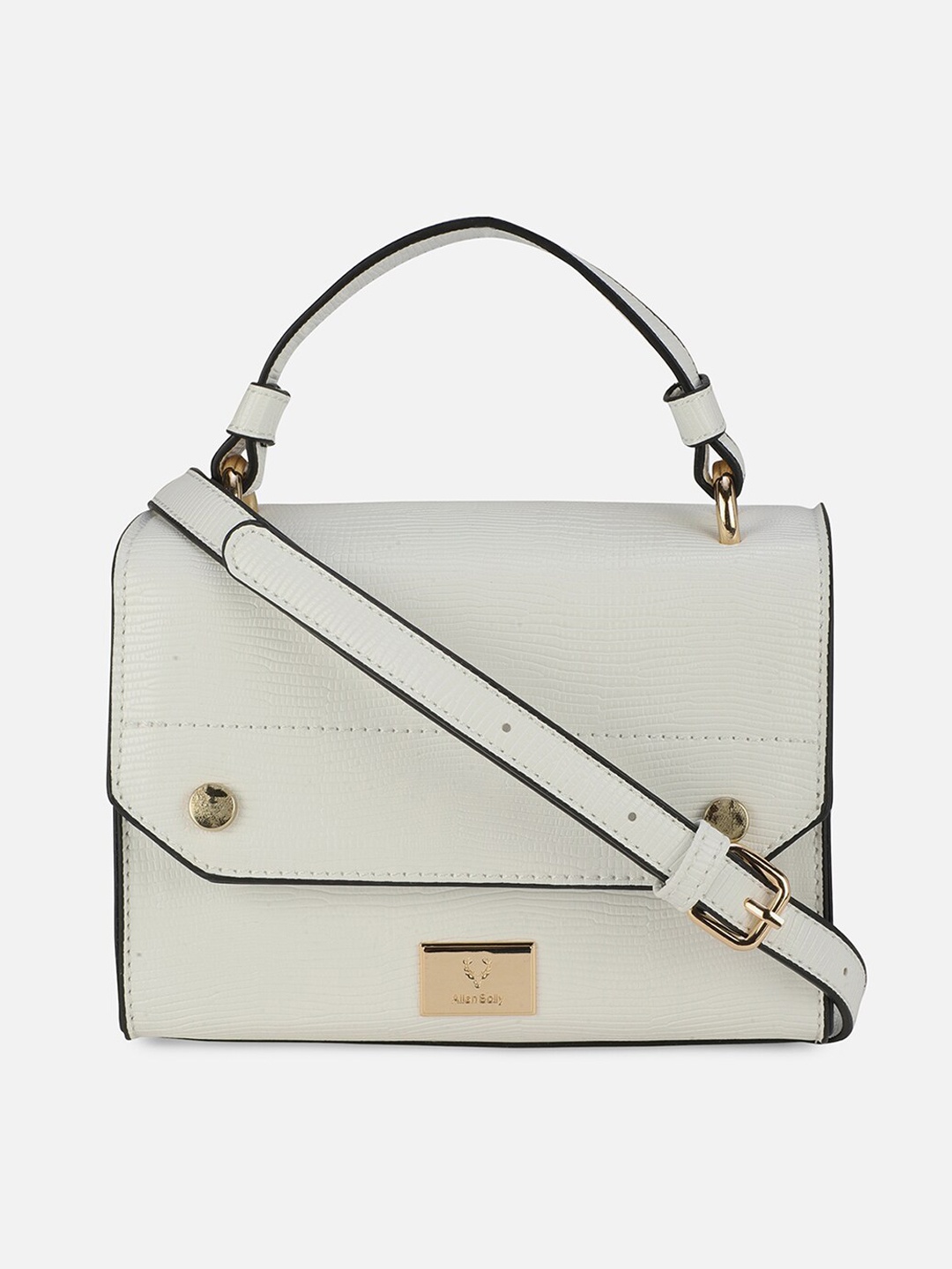 

Allen Solly White Textured PU Structured Sling Bag