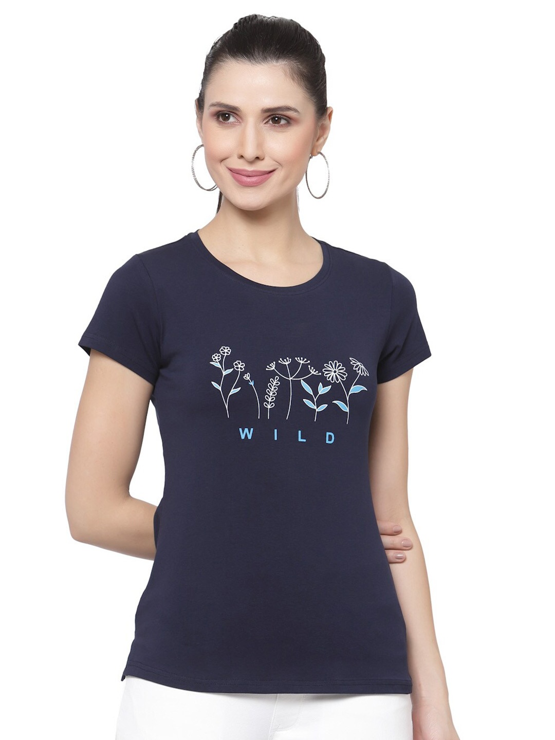 

Prag & Co Women Printed Antimicrobial T-shirt, Na