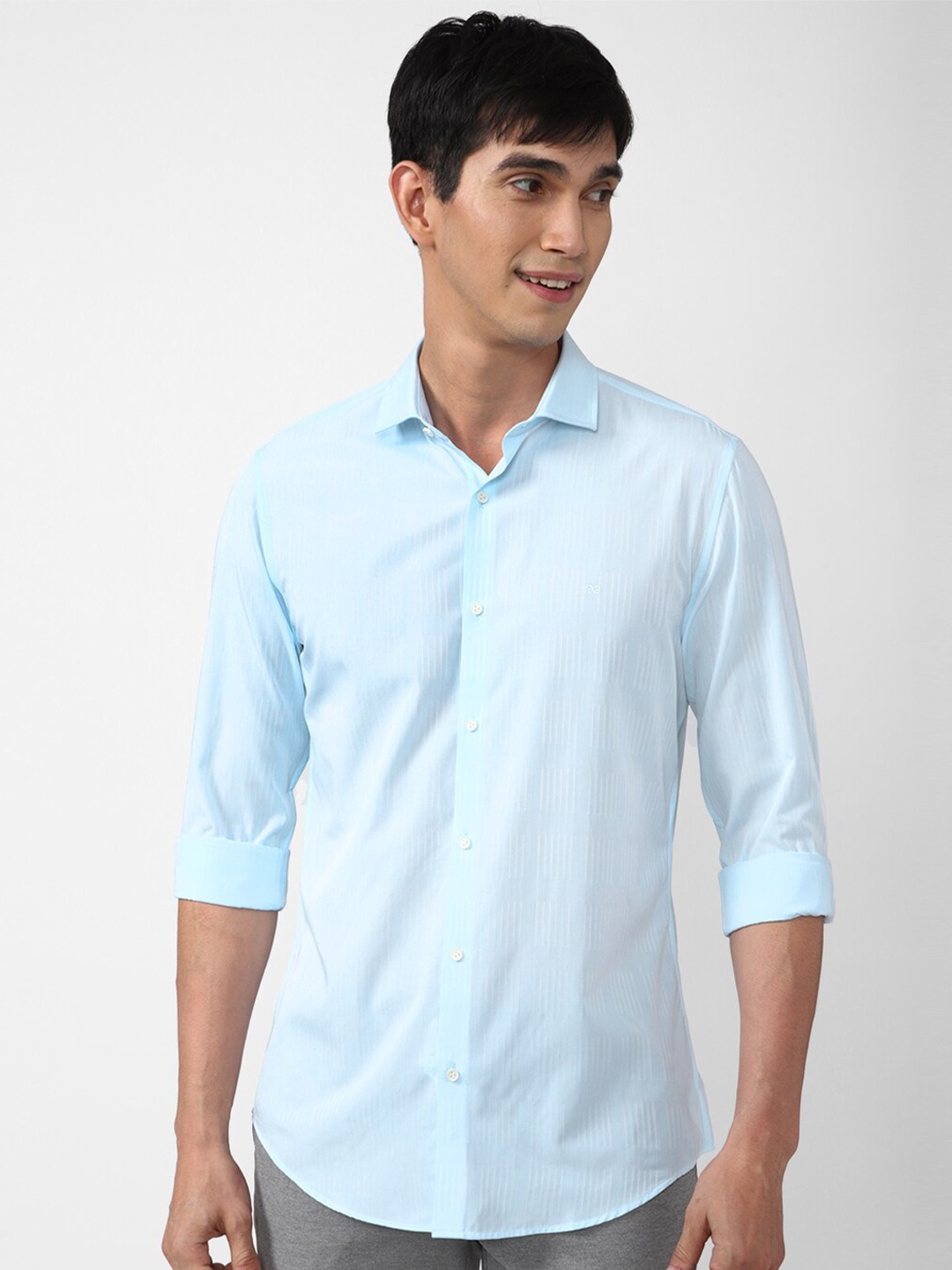 

Peter England Men Blue Slim Fit Casual Shirt