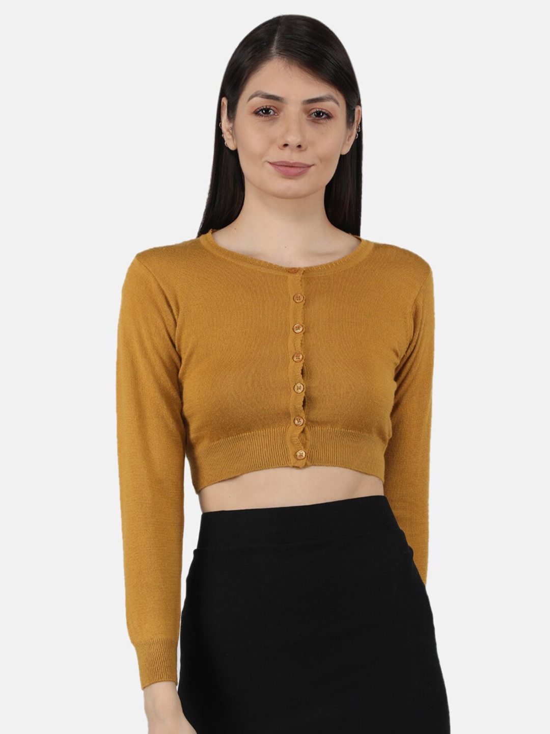

Monte Carlo Women Gold-Toned Crop Cardigan