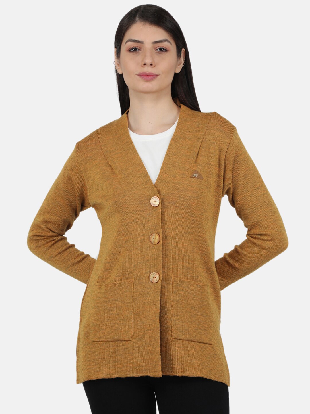 

Monte Carlo Women Mustard Pure Wool Cardigan