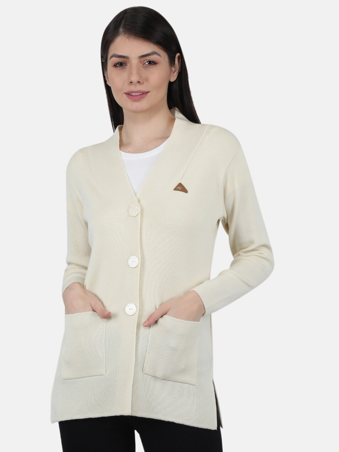 

Monte Carlo Women Off White V Neck Cardigan