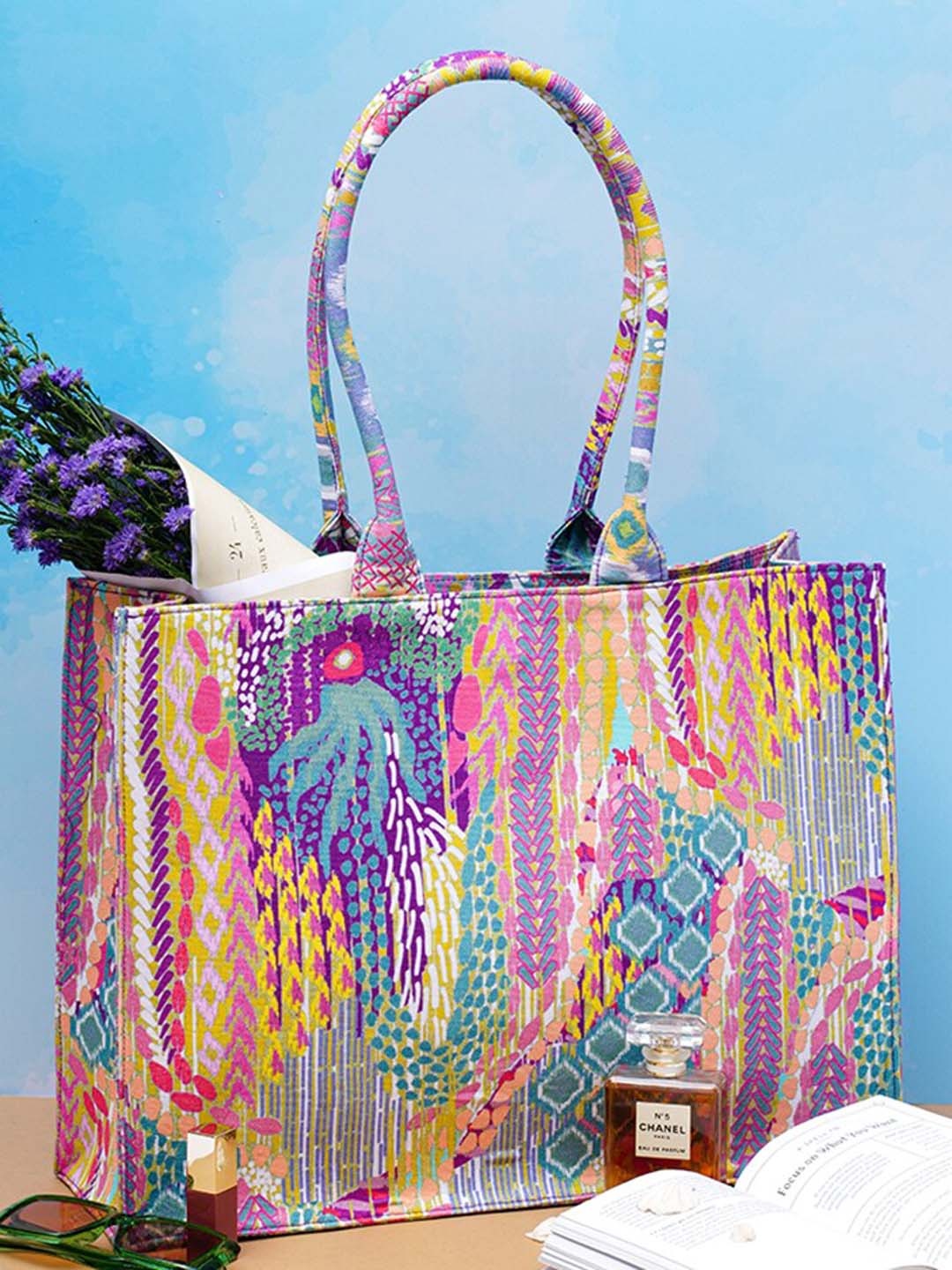

Payal Singhal Green Printed Oversized Shopper Tote Bag
