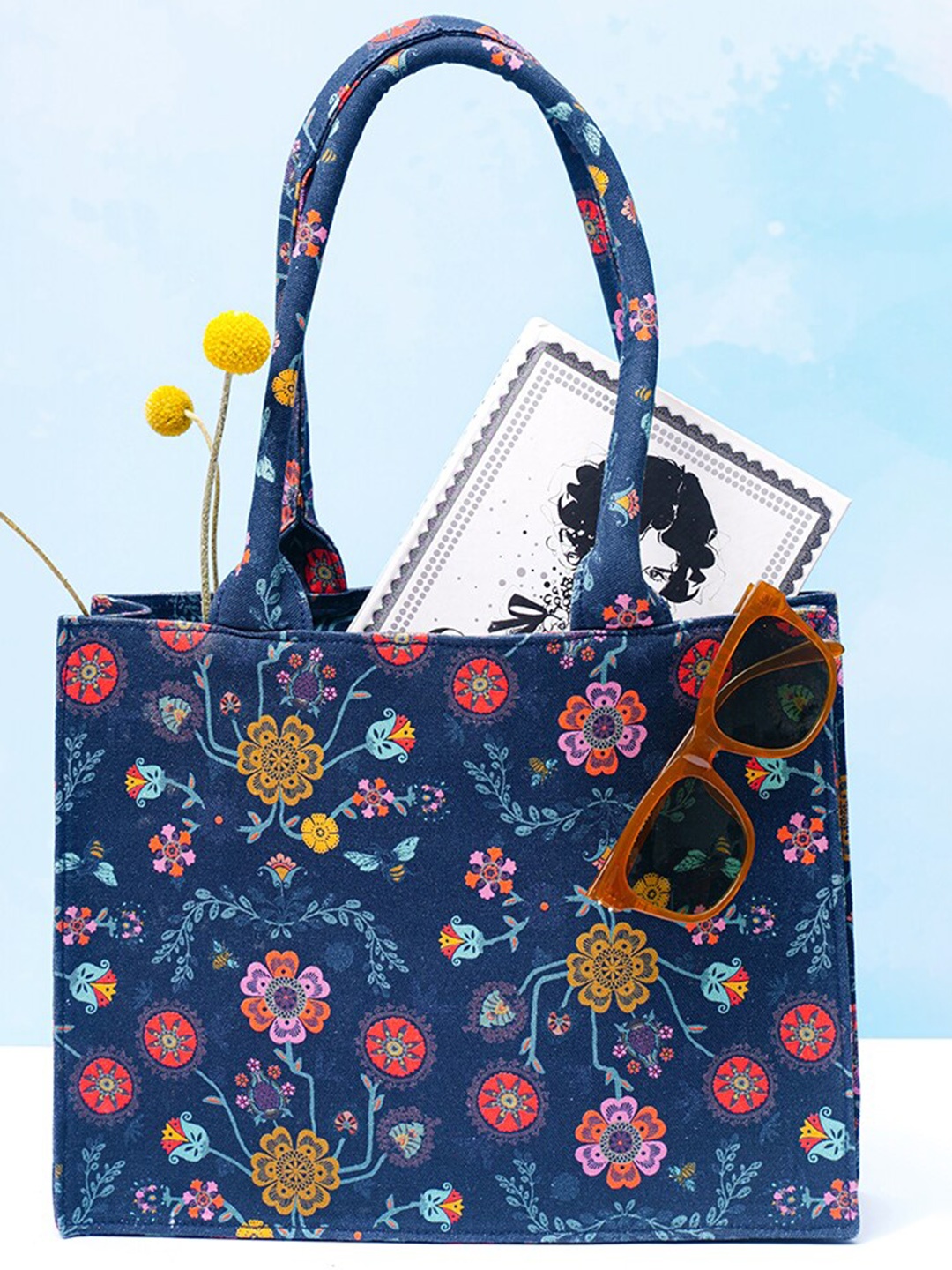 

Payal Singhal Blue Floral Printed Shopper Tote Bag