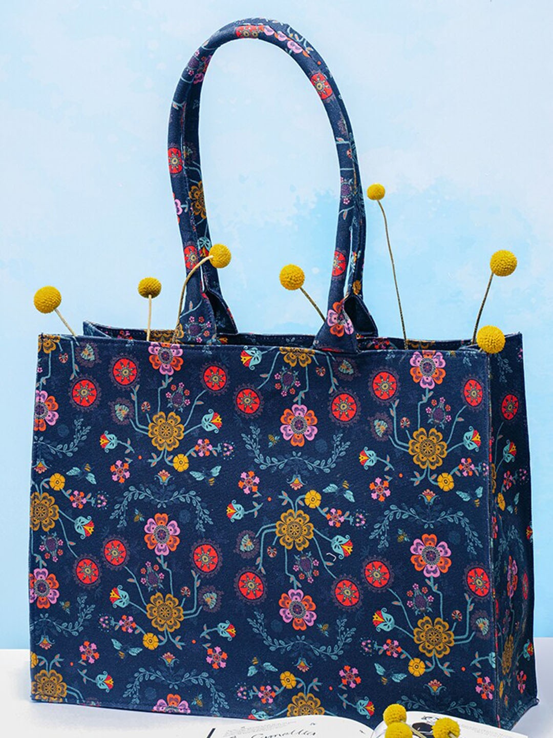 

Payal Singhal Blue Floral Printed Shopper Tote Bag