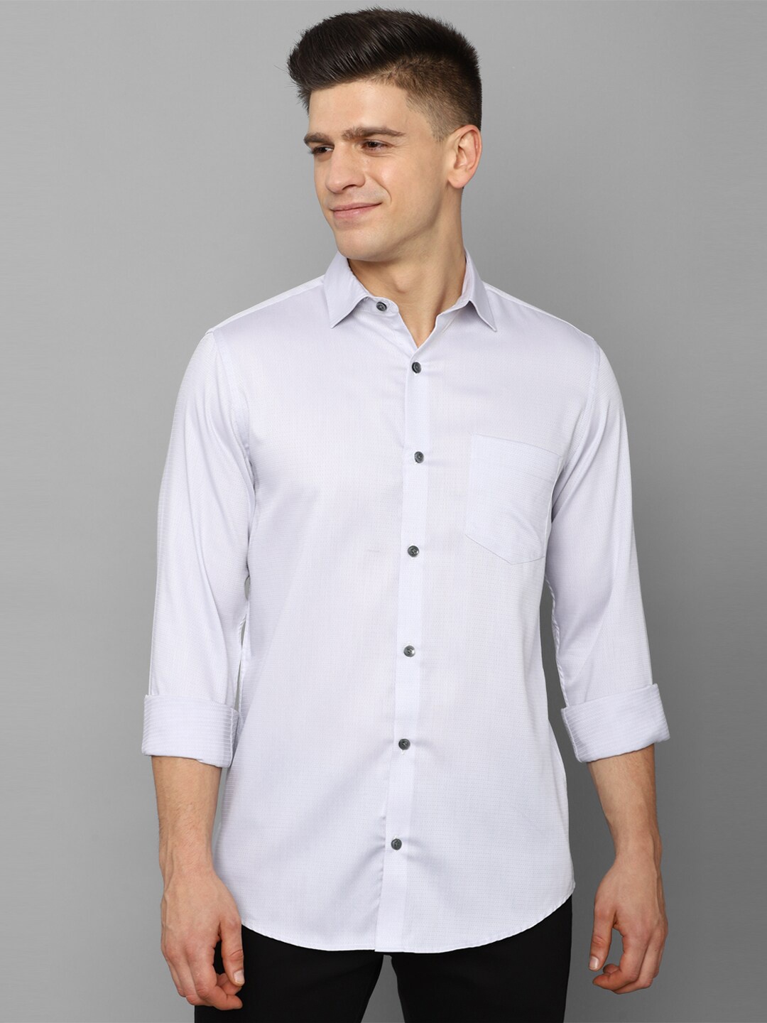 

Allen Solly Men Grey Slim Fit Casual Shirt