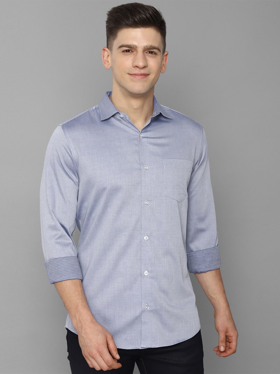 

Allen Solly Men Blue Slim Fit Printed Casual Shirt