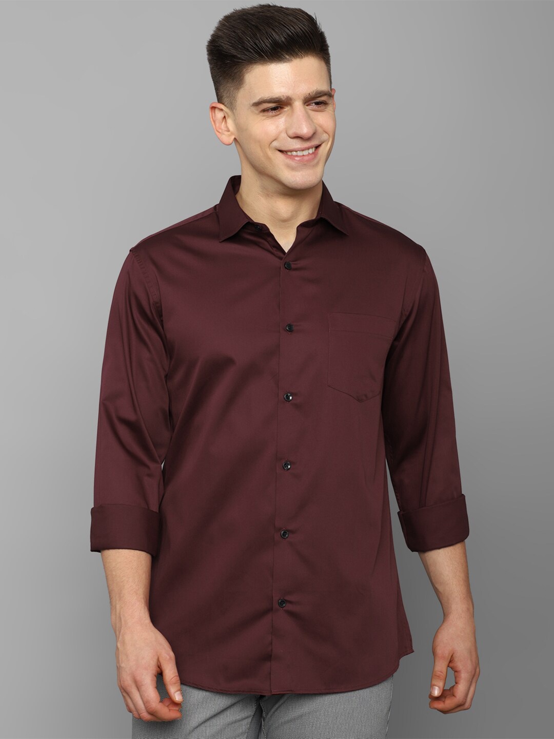 

Allen Solly Men Maroon Slim Fit Casual Shirt