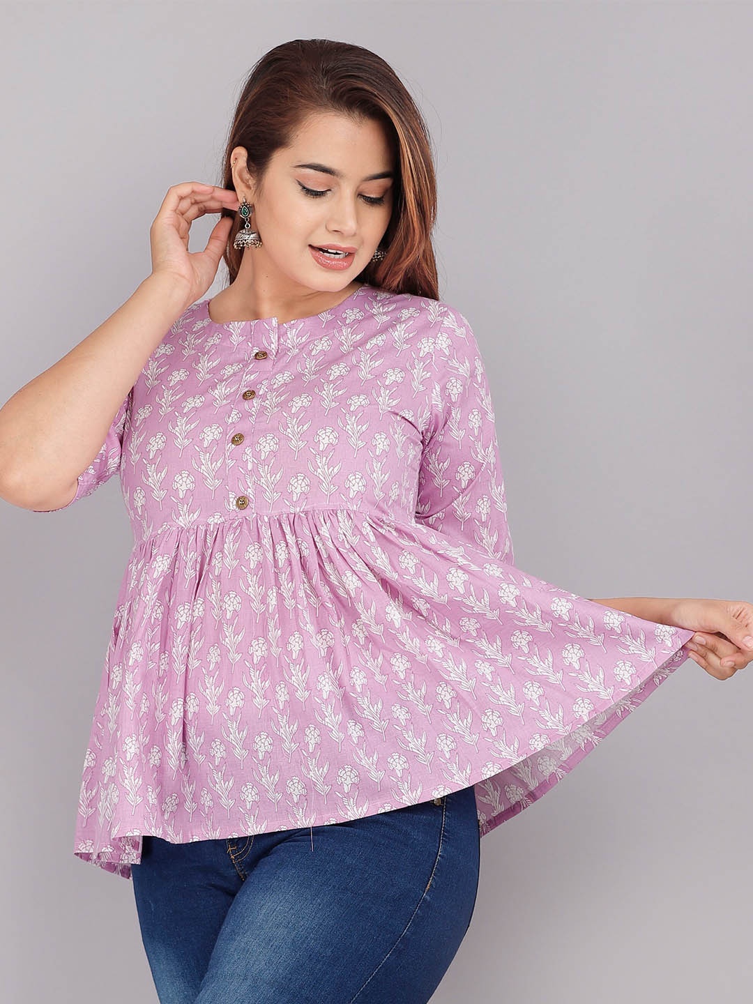 

KALINI Pink Floral Print Top