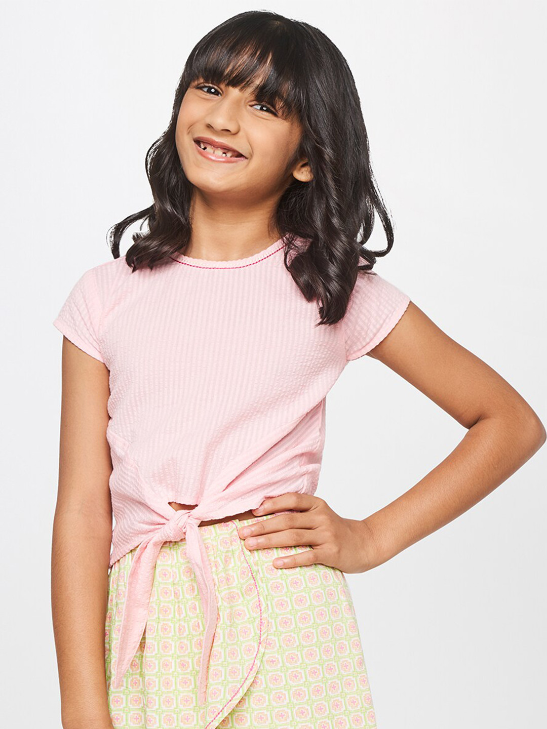 

Global Desi Pink Styled Back Top