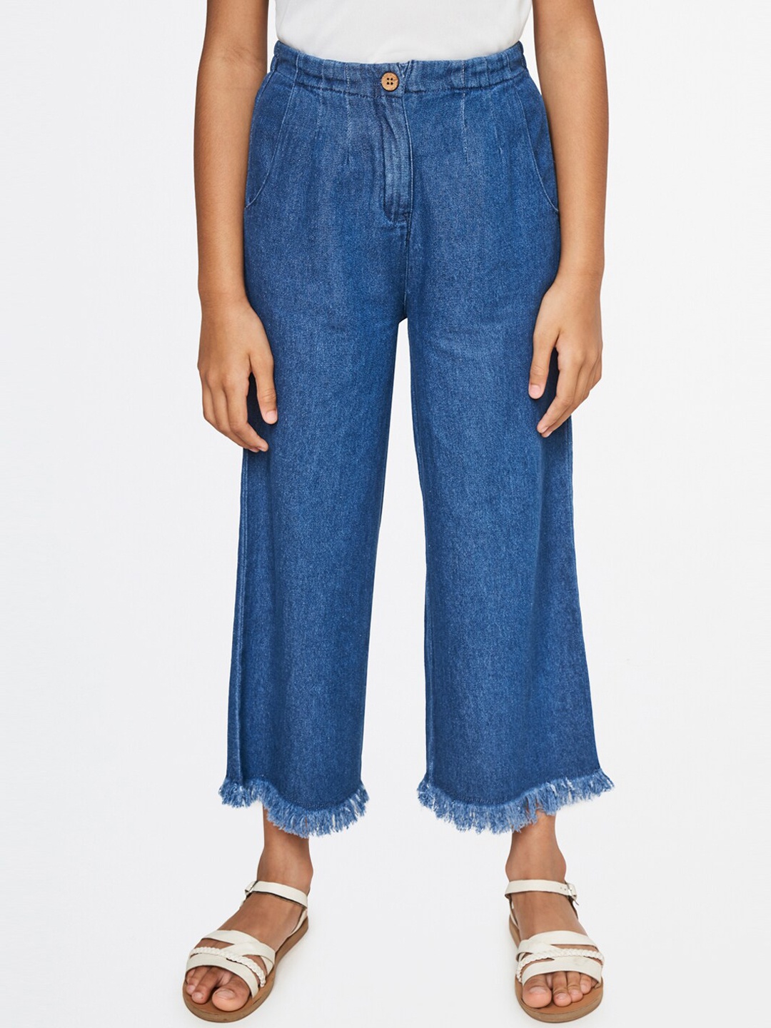 

Global Desi Girls Blue Loose Fit Trousers