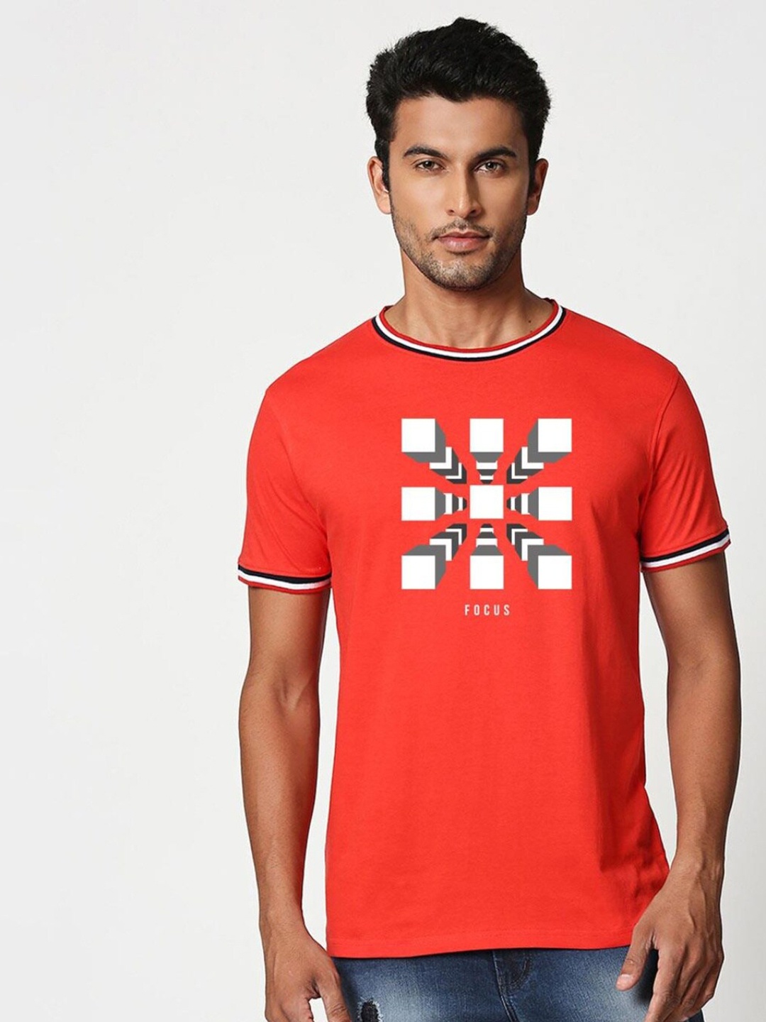 

Bewakoof Men Red Typography Printed T-shirt