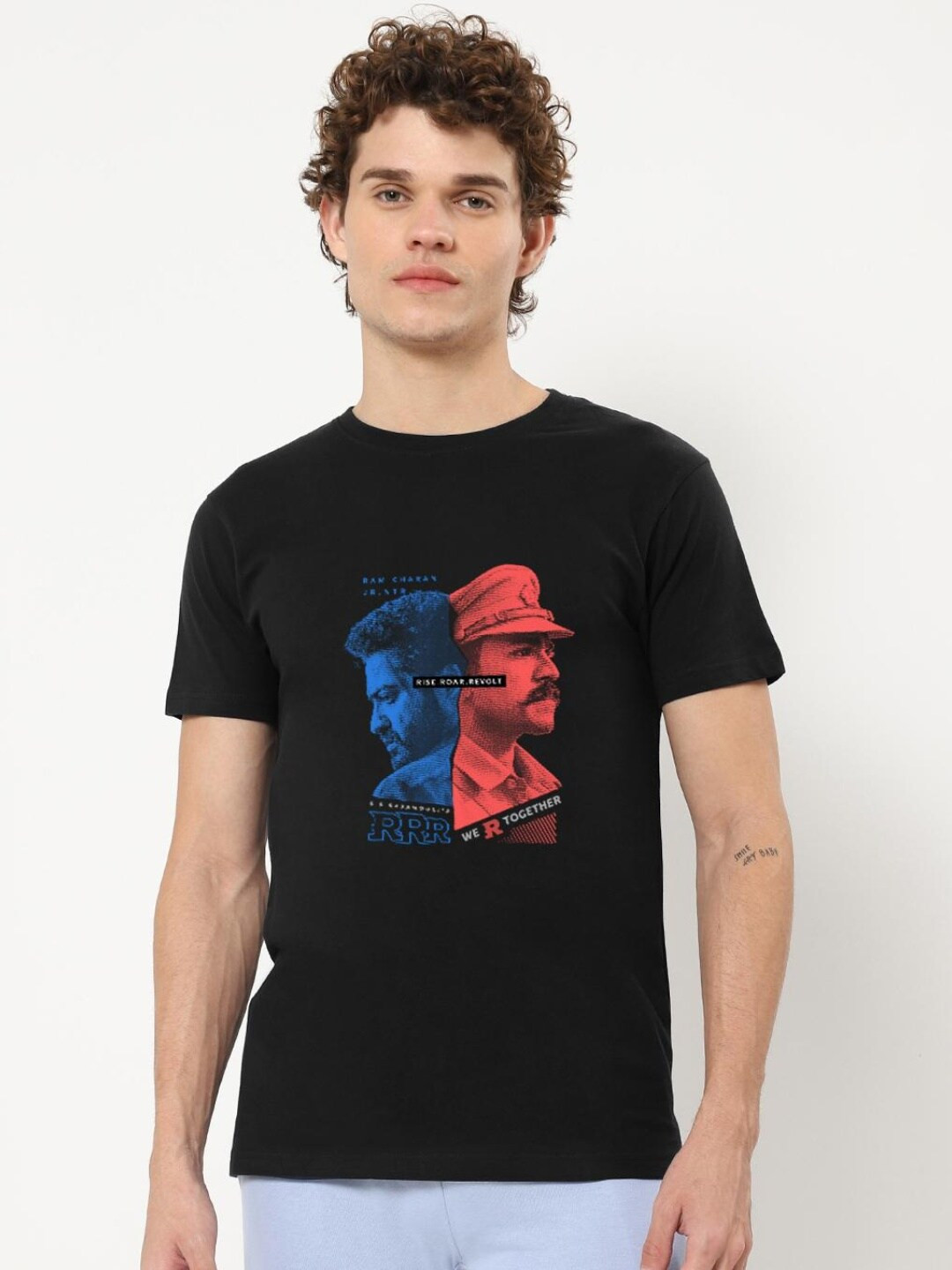 

Bewakoof Men Black Typography Printed T-shirt