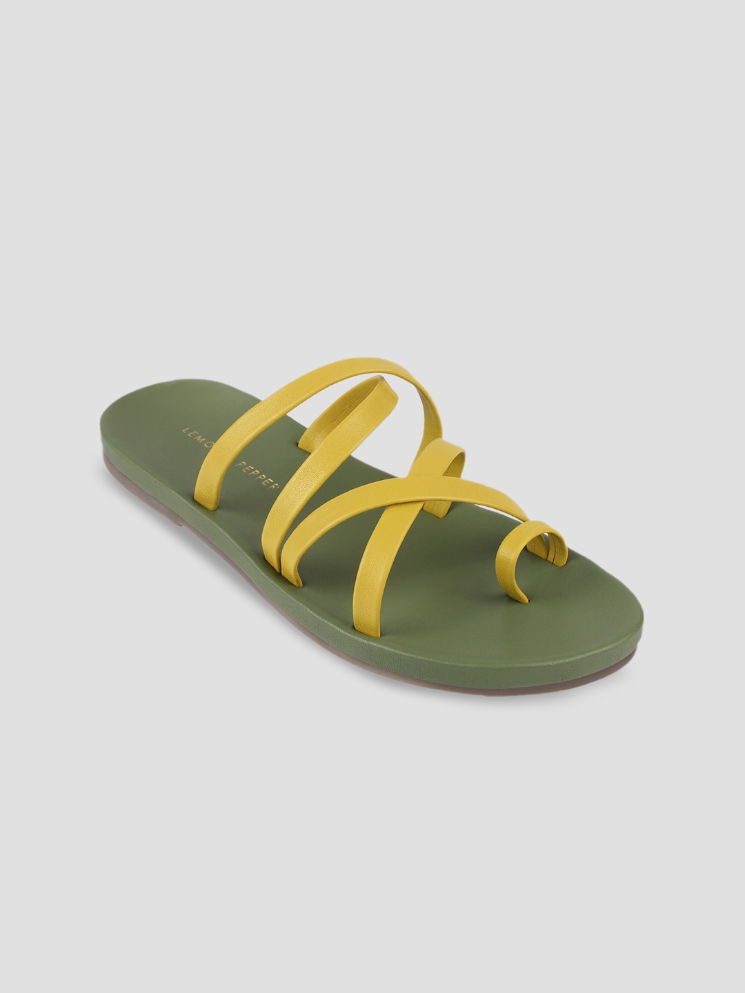

LEMON & PEPPER Women Yellow Casual Open Toe Flats