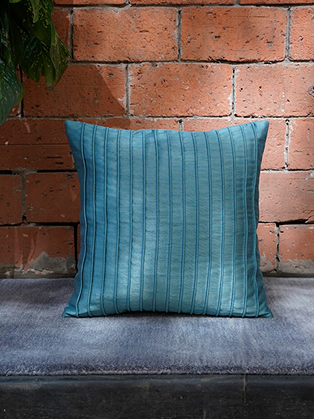 

ZEBA Teal Striped Square Cushion Covers