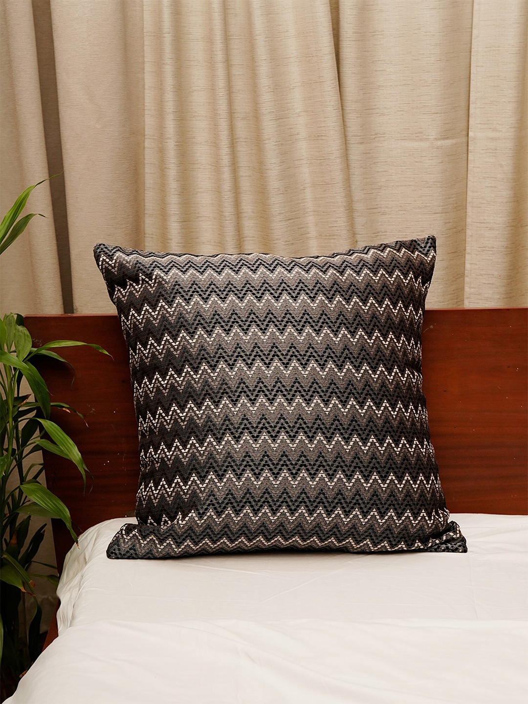 

ZEBA Black & White Abstract Square Cushion Covers