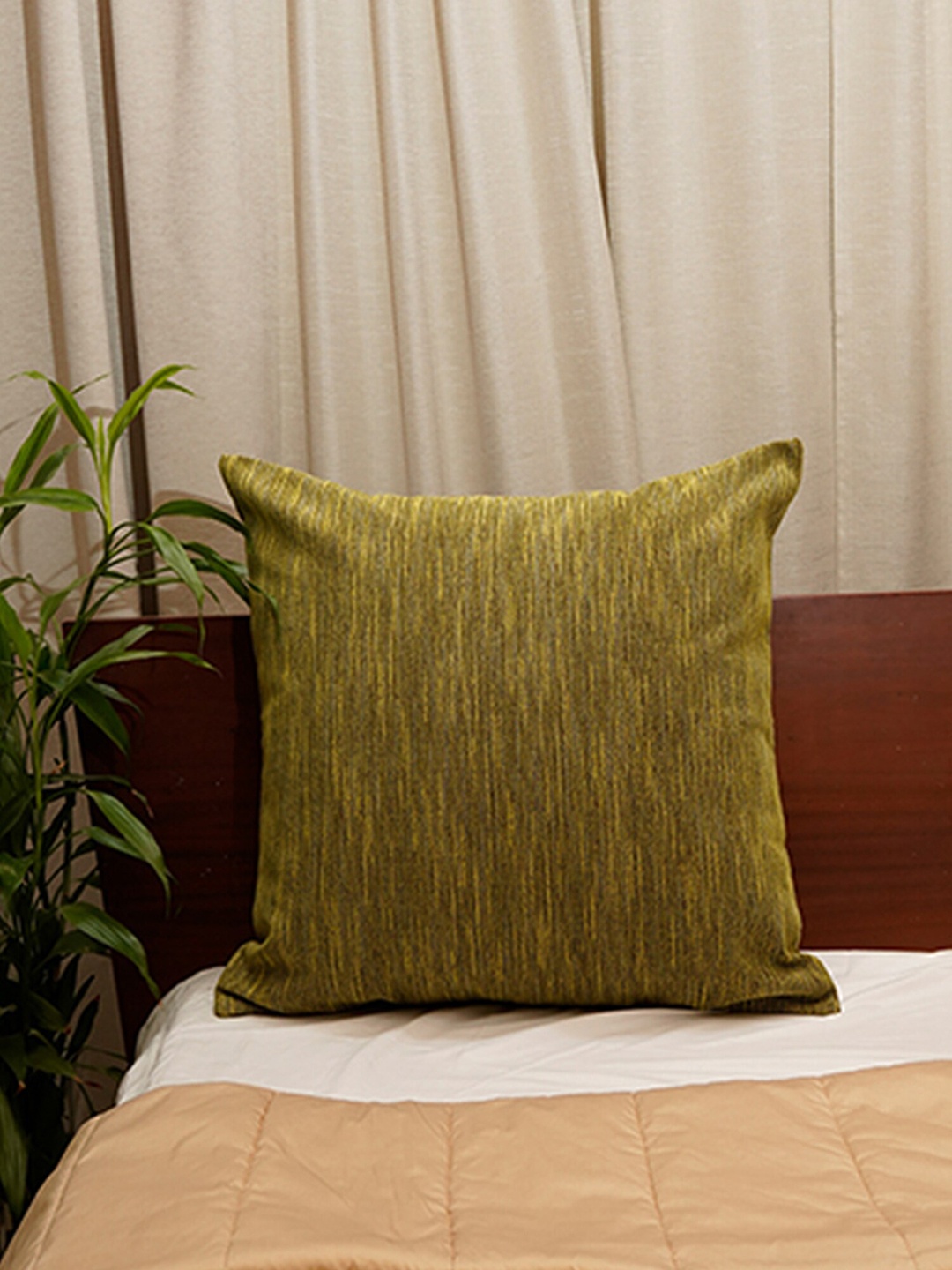 

ZEBA Yellow Striped Square Cushion Covers