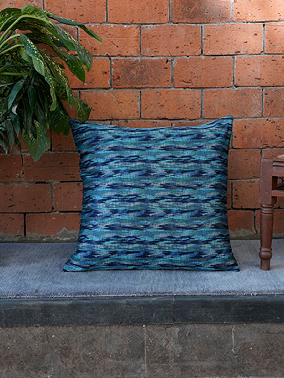 

ZEBA Turquoise Blue Abstract Square Cushion Covers