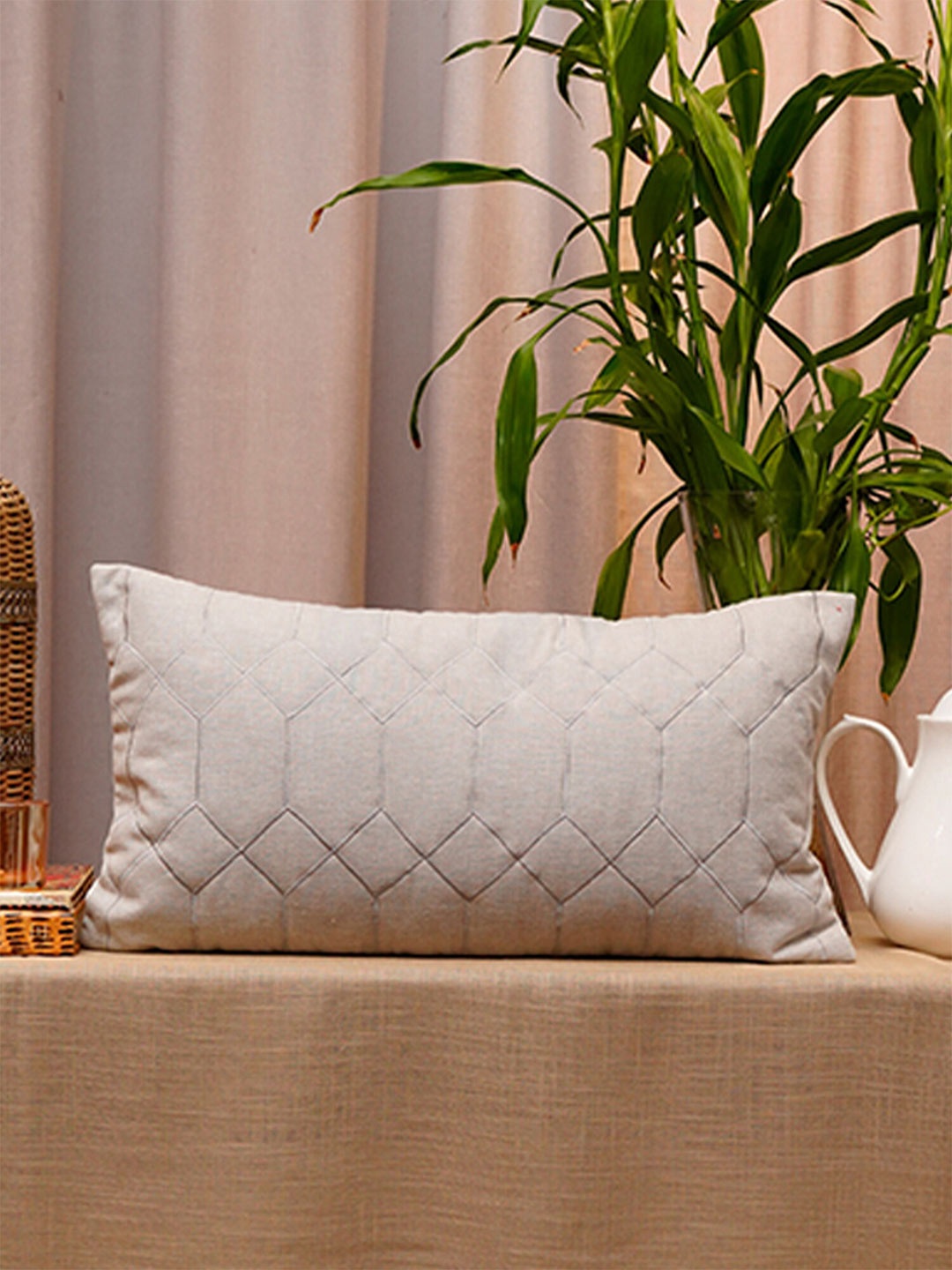 

ZEBA Grey Geometric Square Cushion Covers
